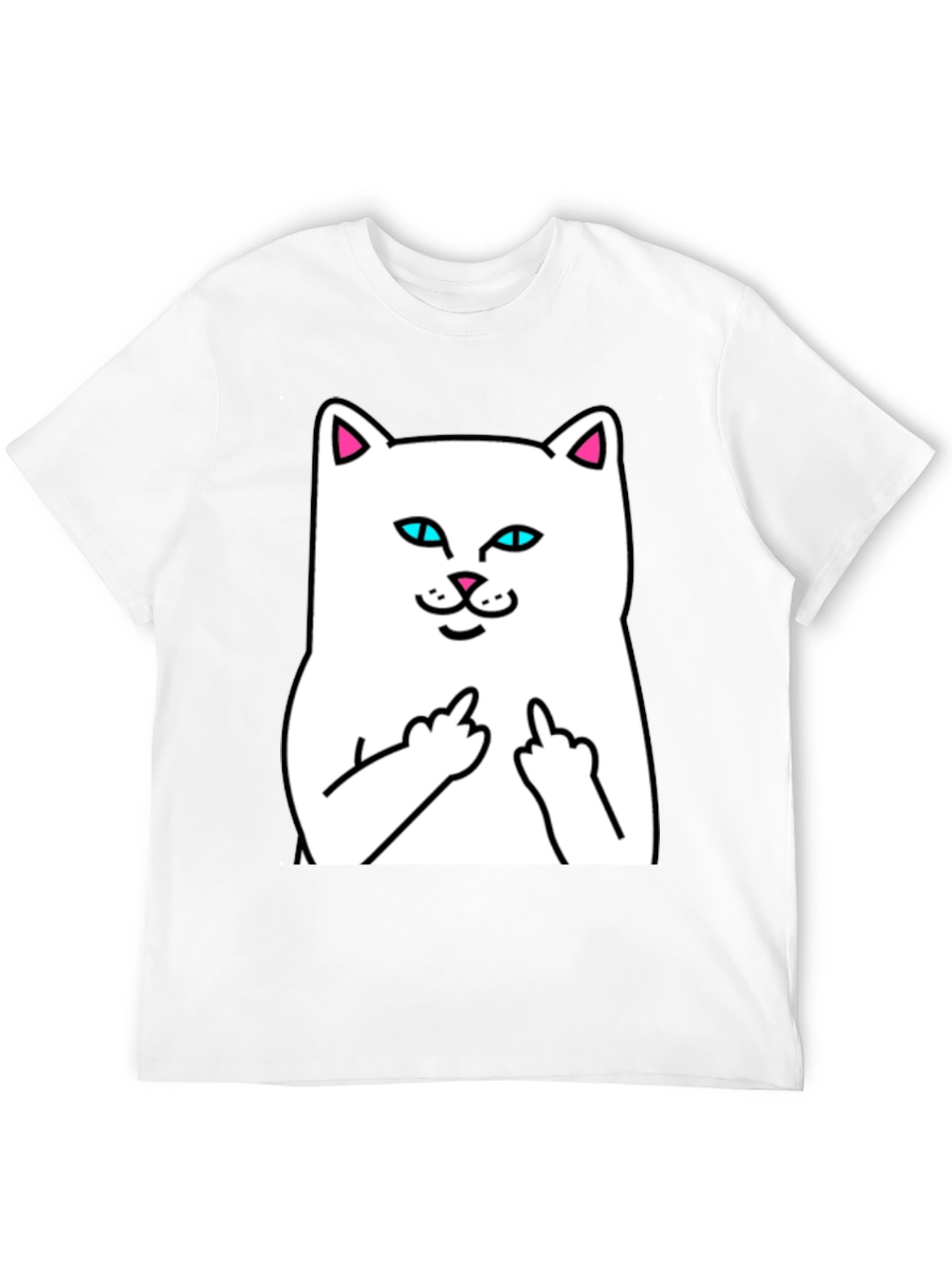 Rebellious Cat Graphic Tee - Black T-Shirt