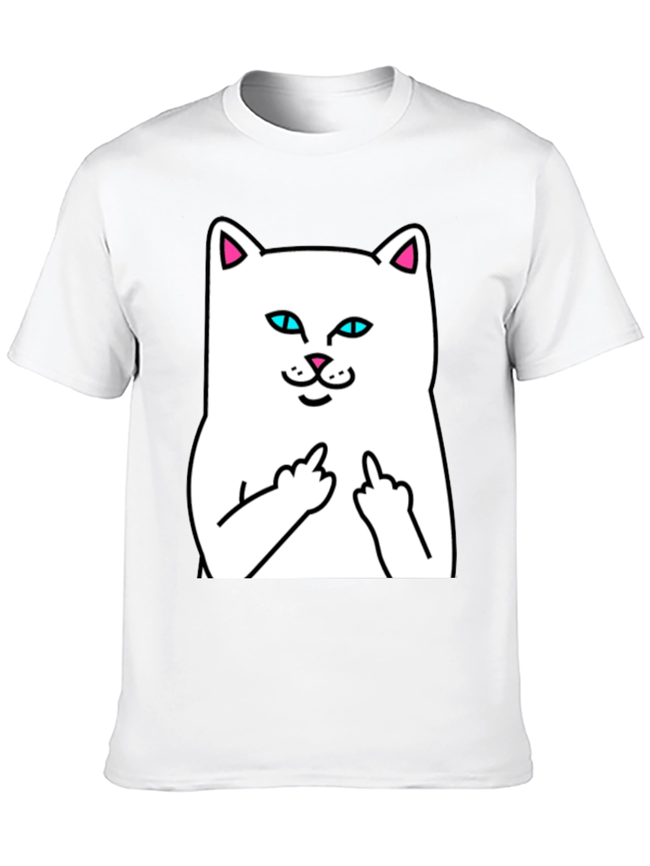 Rebellious Cat Graphic Tee - Black T-Shirt