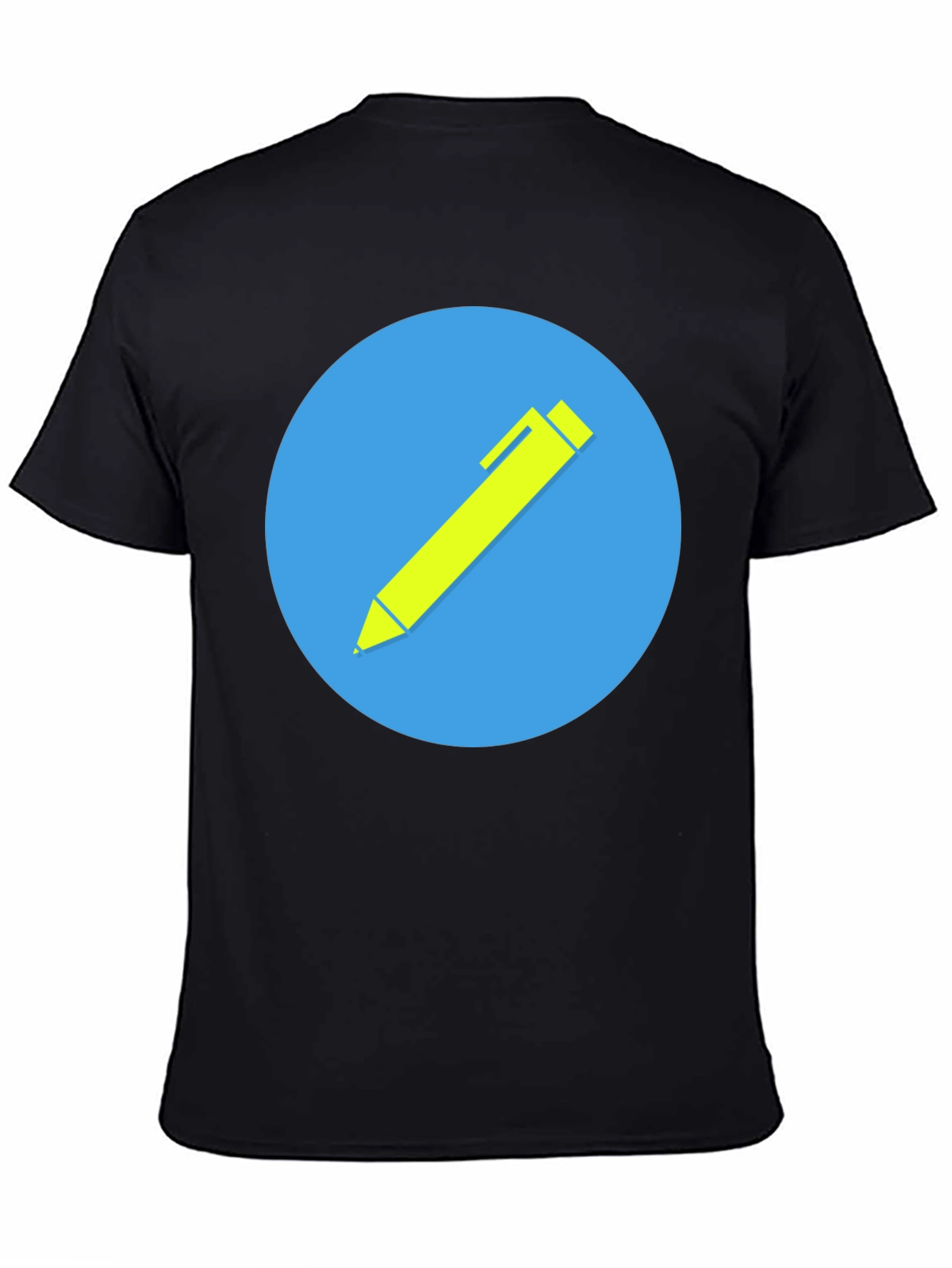 Stylish Black T-Shirt with Creative Pen Graphic