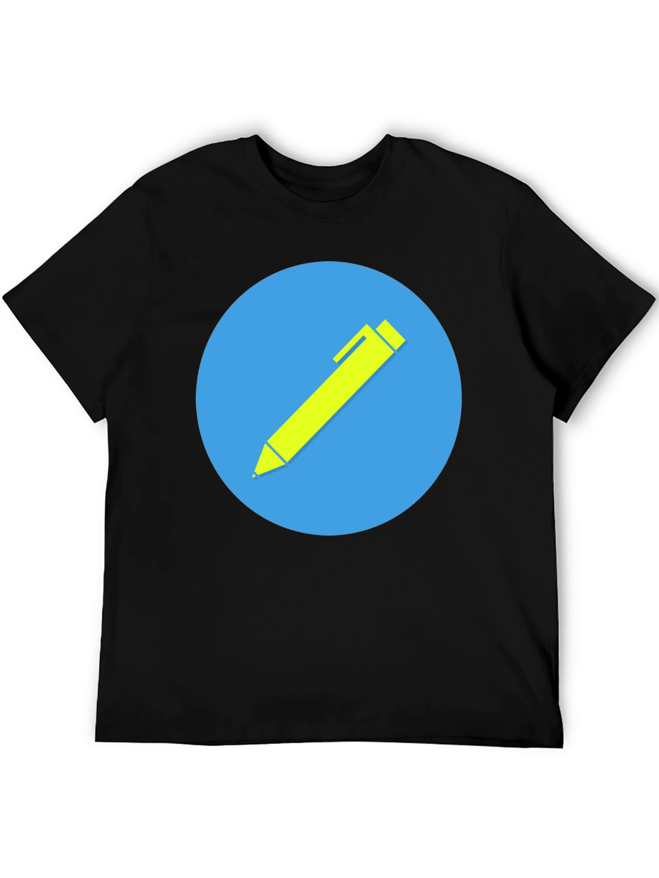 Stylish Black T-Shirt with Creative Pen Graphic