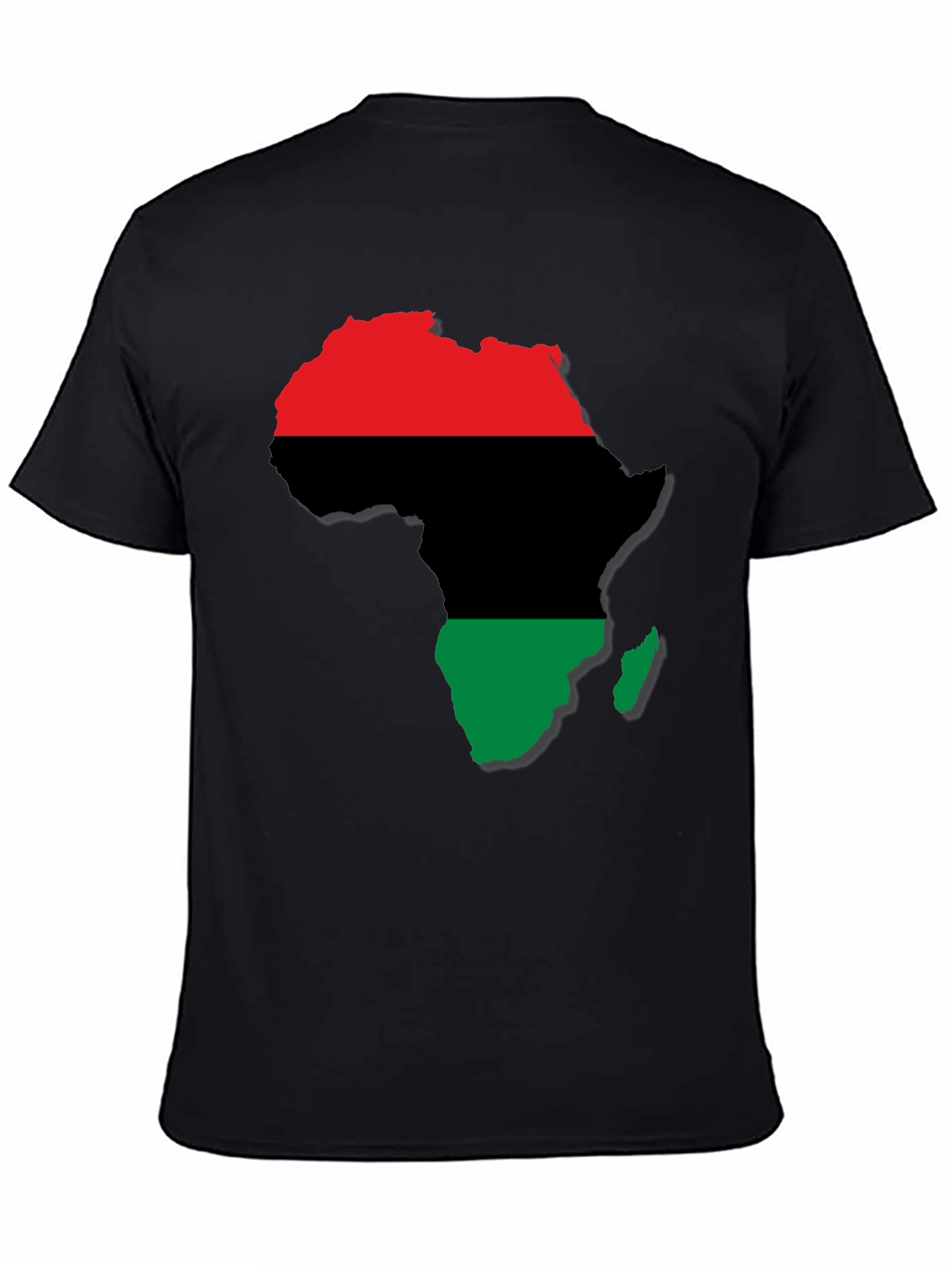 Africa Map T-Shirt - Red Black and Green Design