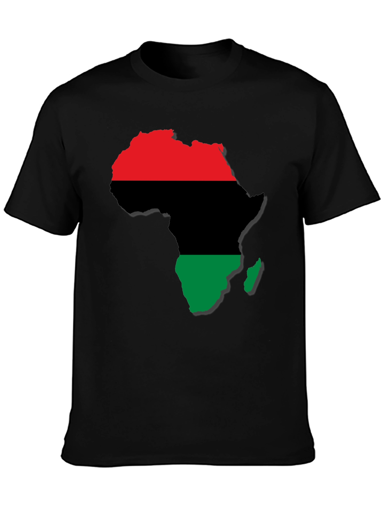 Africa Map T-Shirt - Red Black and Green Design