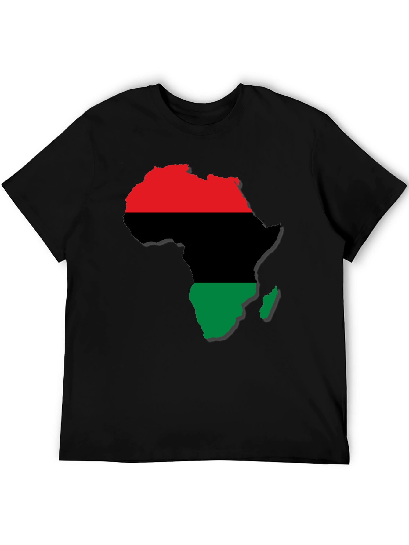Africa Map T-Shirt - Red Black and Green Design