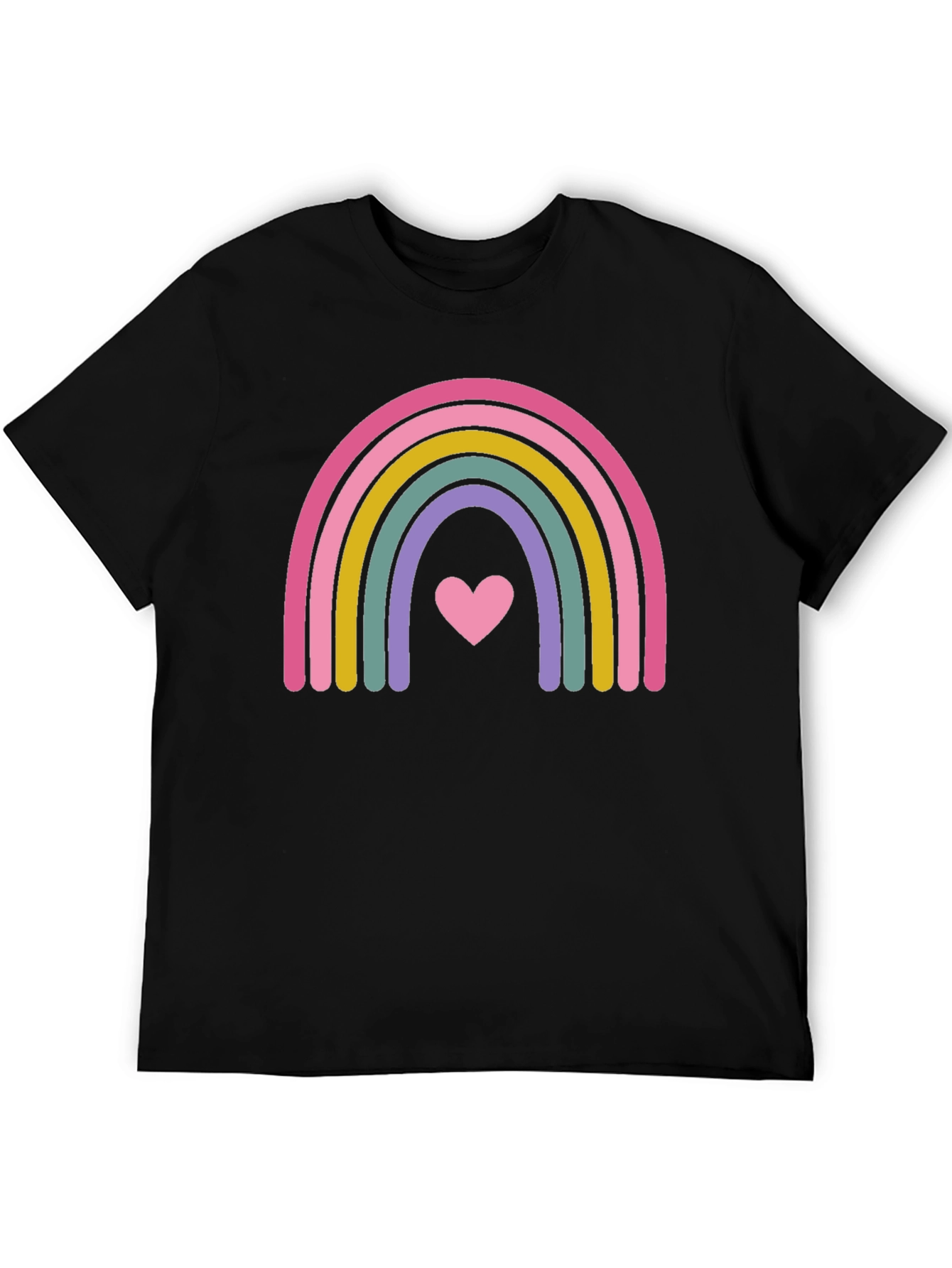 Rainbow Heart Graphic Tee - Soft Cotton Blend