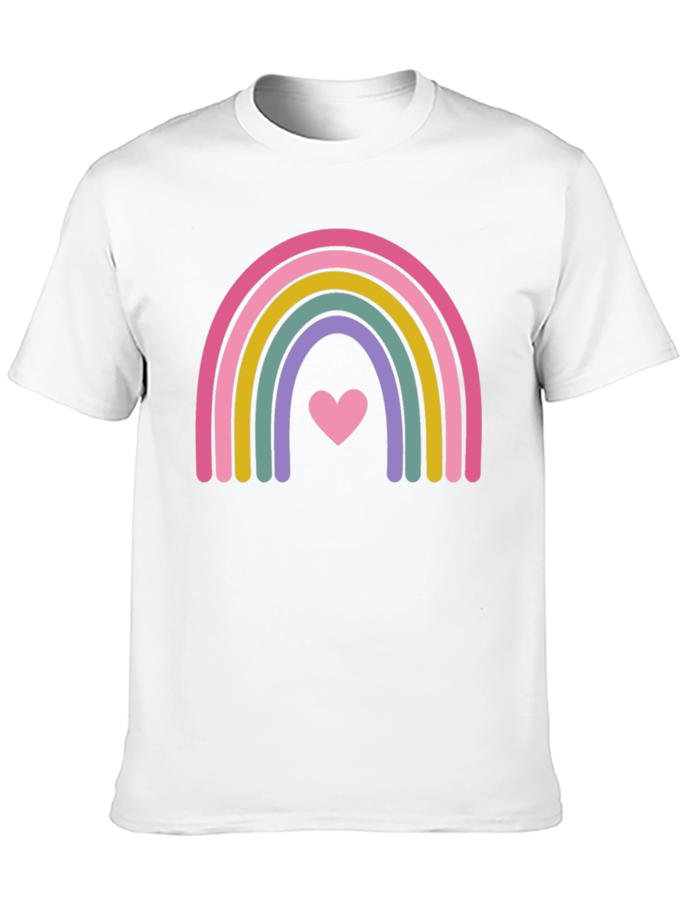 Rainbow Heart Graphic Tee - Soft Cotton Blend