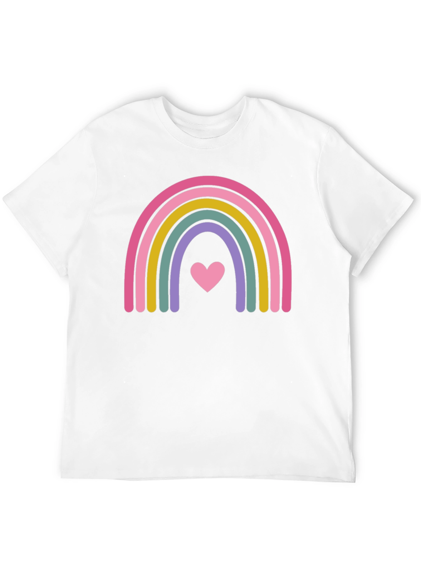Rainbow Heart Graphic Tee - Soft Cotton Blend