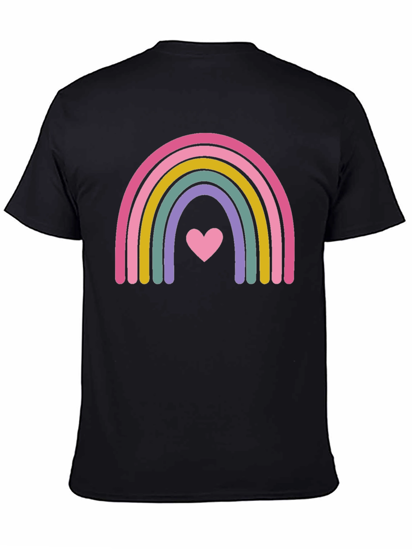 Rainbow Heart Graphic Tee - Soft Cotton Blend
