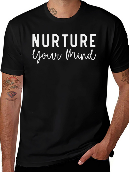Nurture Your Mind Graphic Tee - Mens Black T-Shirt