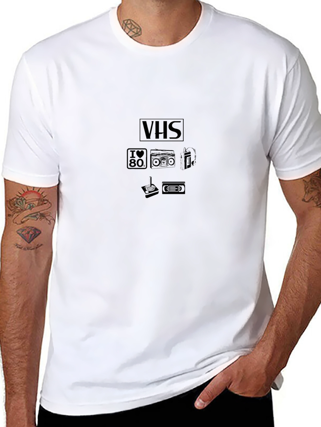 Retro VHS Era Graphic Tee - Black