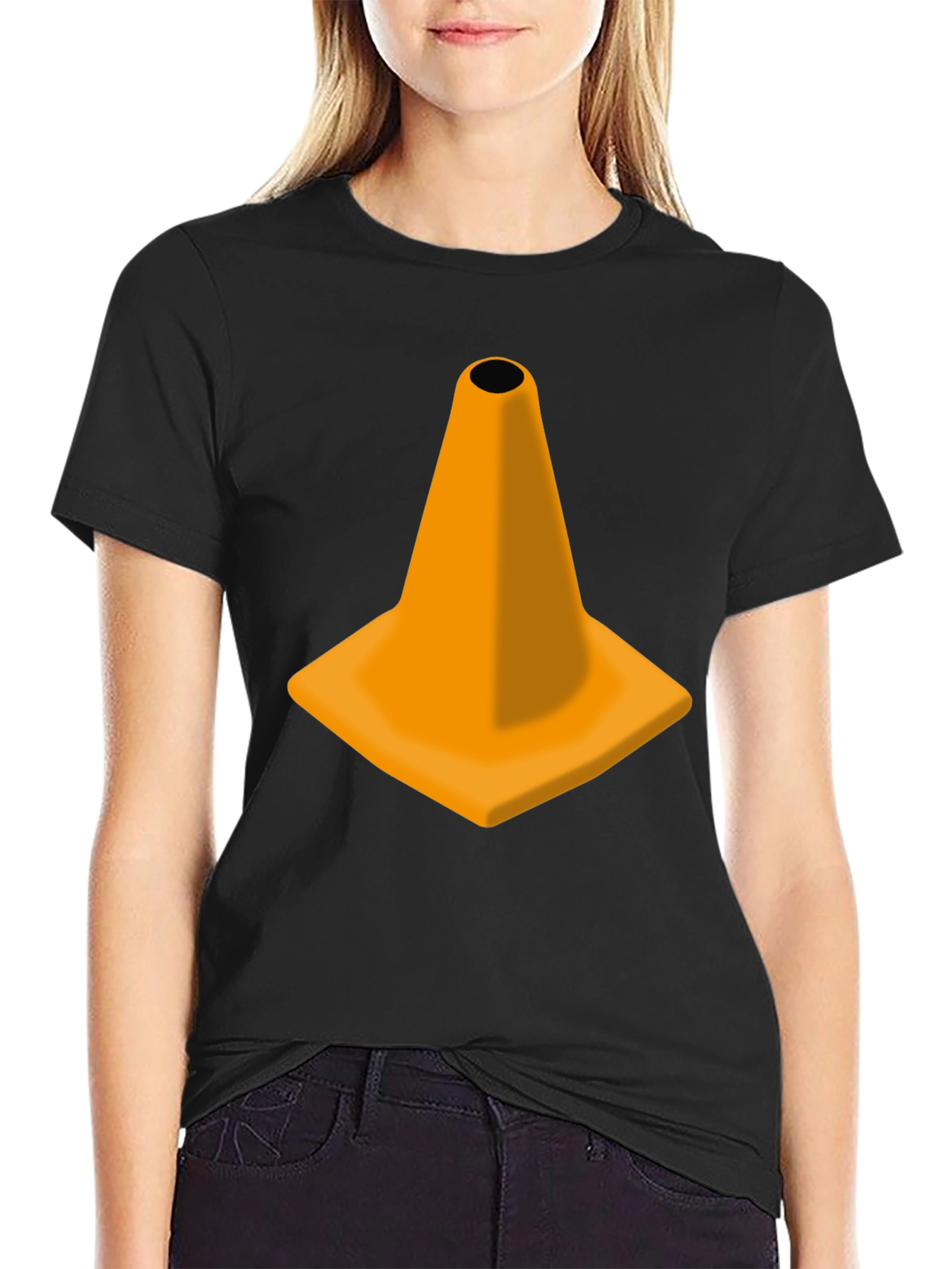 Traffic Cone Graphic Black Tee
