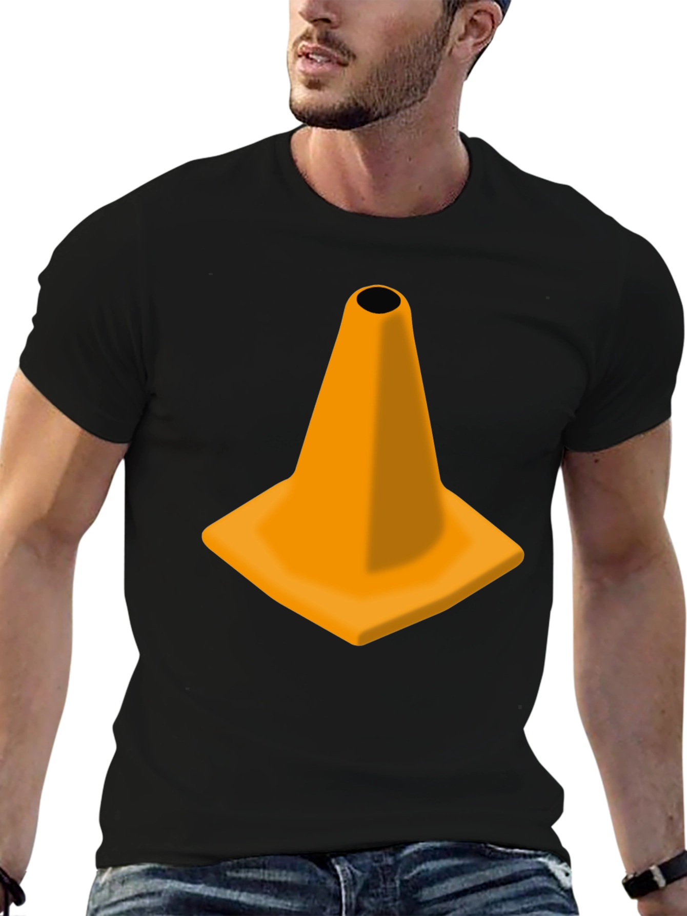 Traffic Cone Graphic Black Tee
