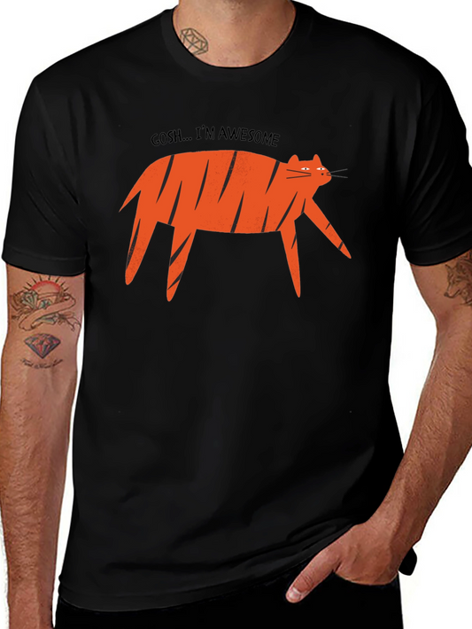 Awesome Cat Graphic Tee - Black T-Shirt