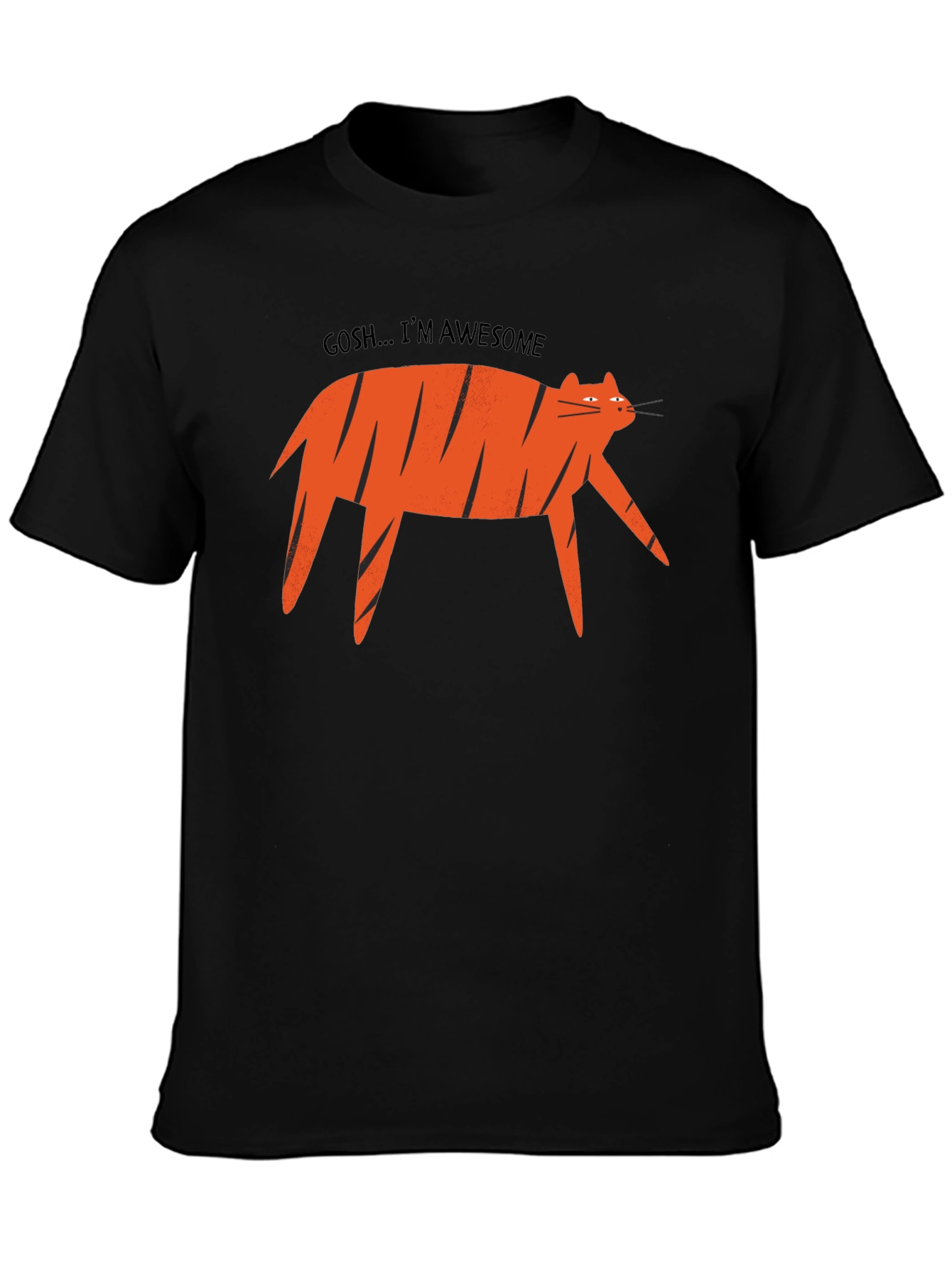 Awesome Cat Graphic Tee - Black T-Shirt