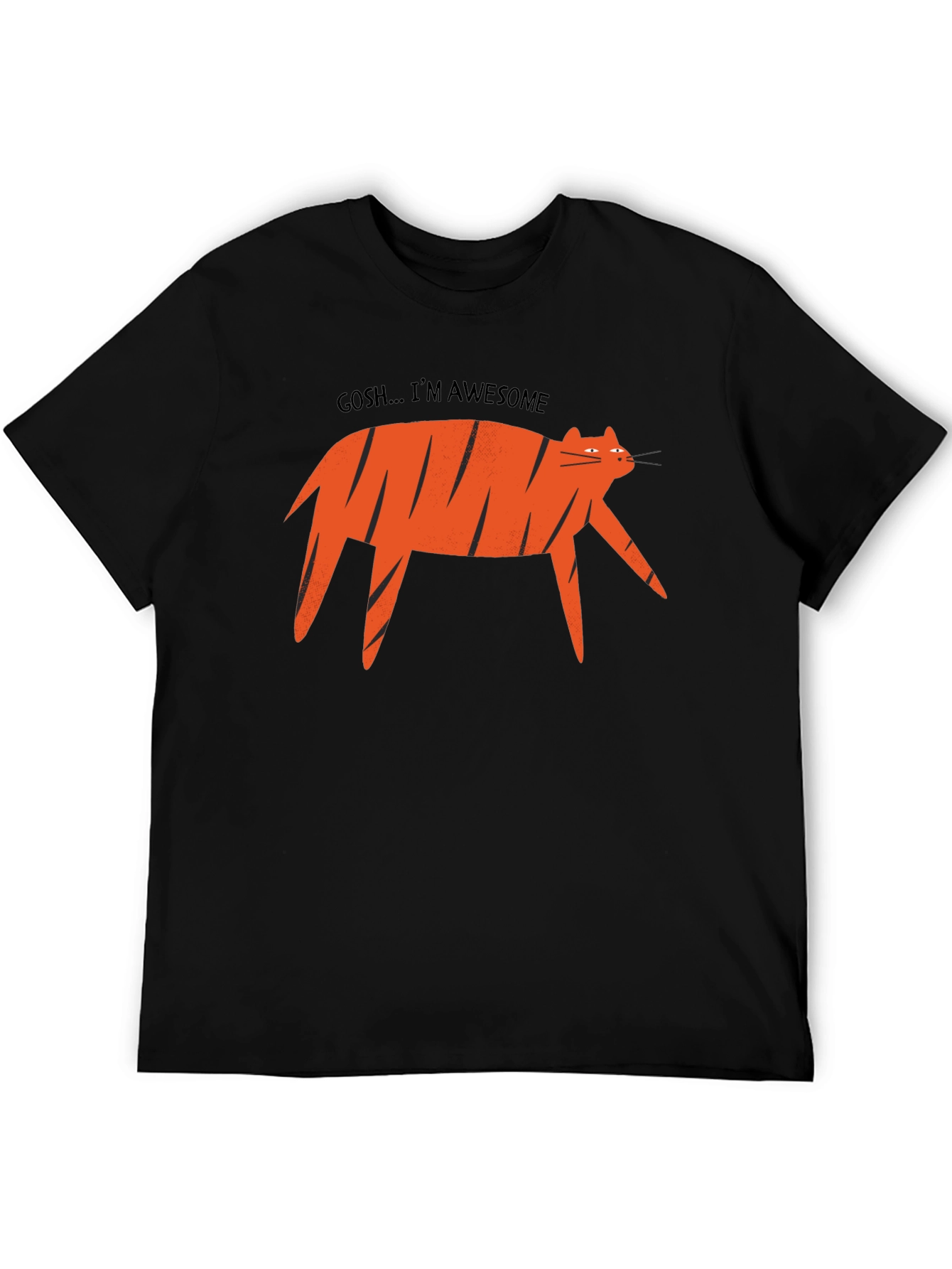 Awesome Cat Graphic Tee - Black T-Shirt