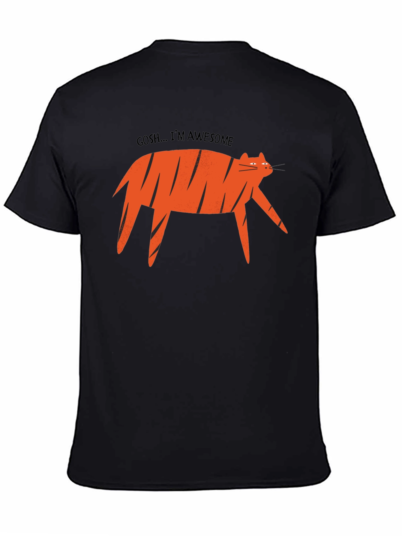 Awesome Cat Graphic Tee - Black T-Shirt