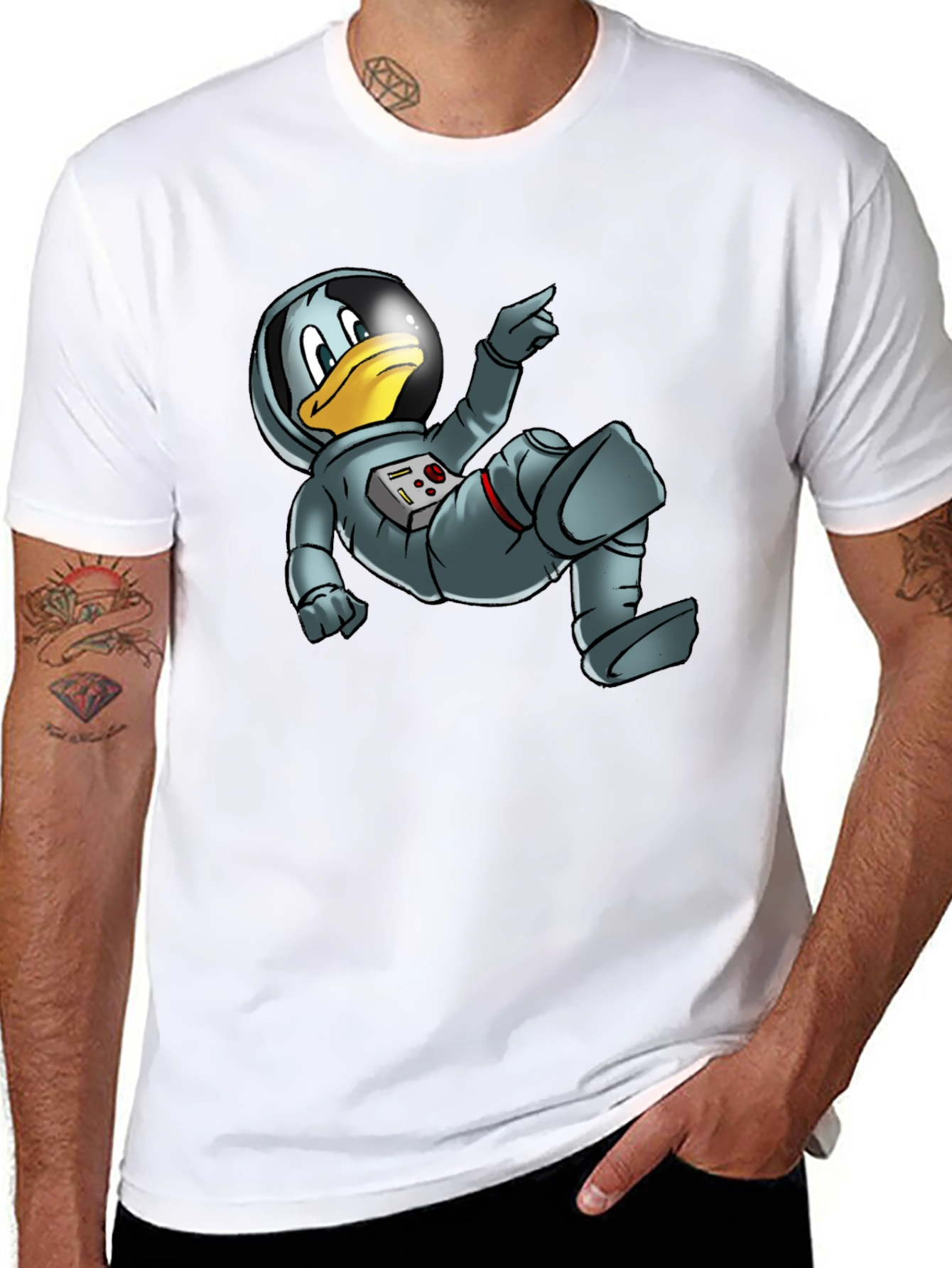 Astronaut Duck Graphic Tee - Black