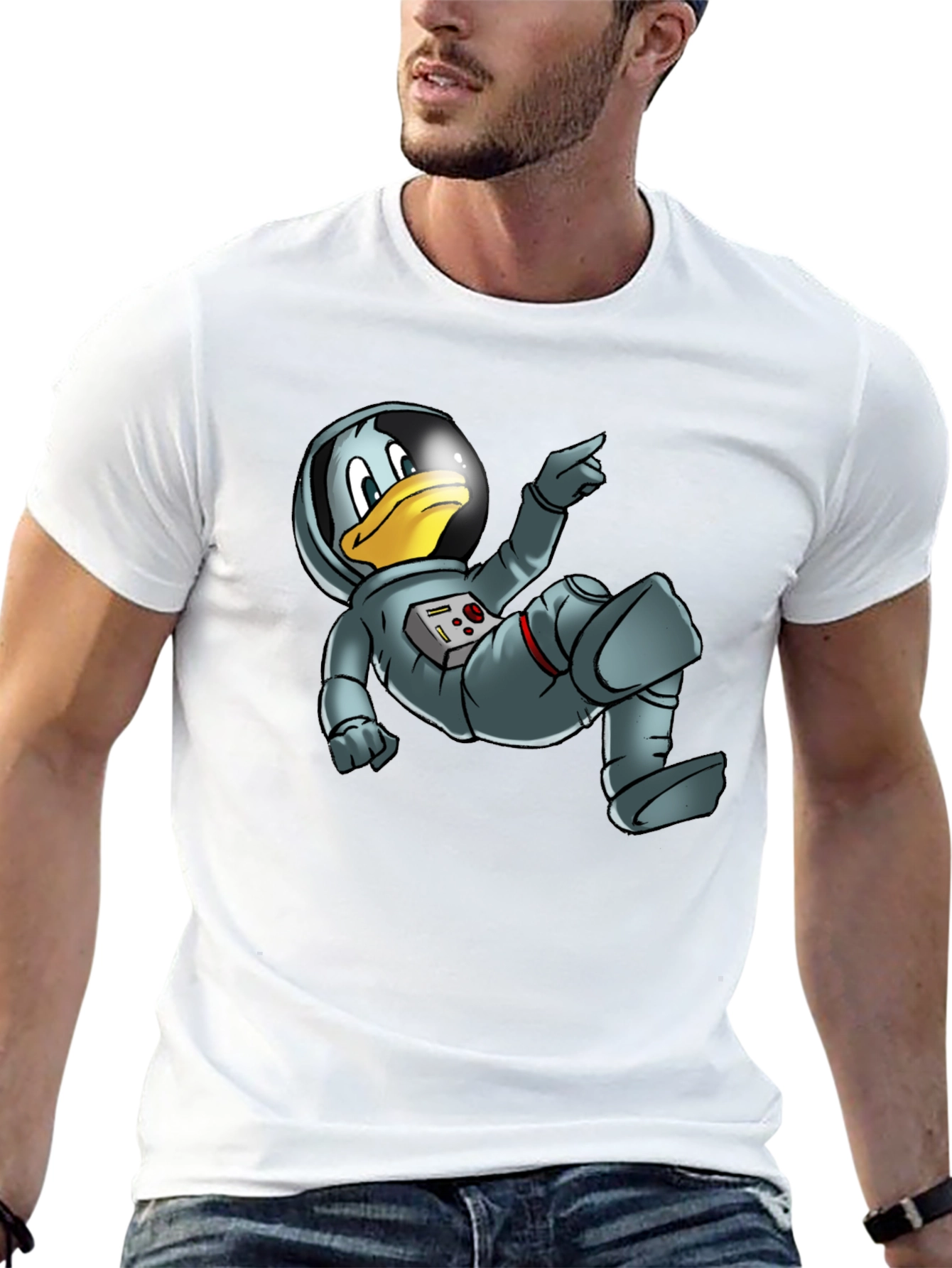 Astronaut Duck Graphic Tee - Black