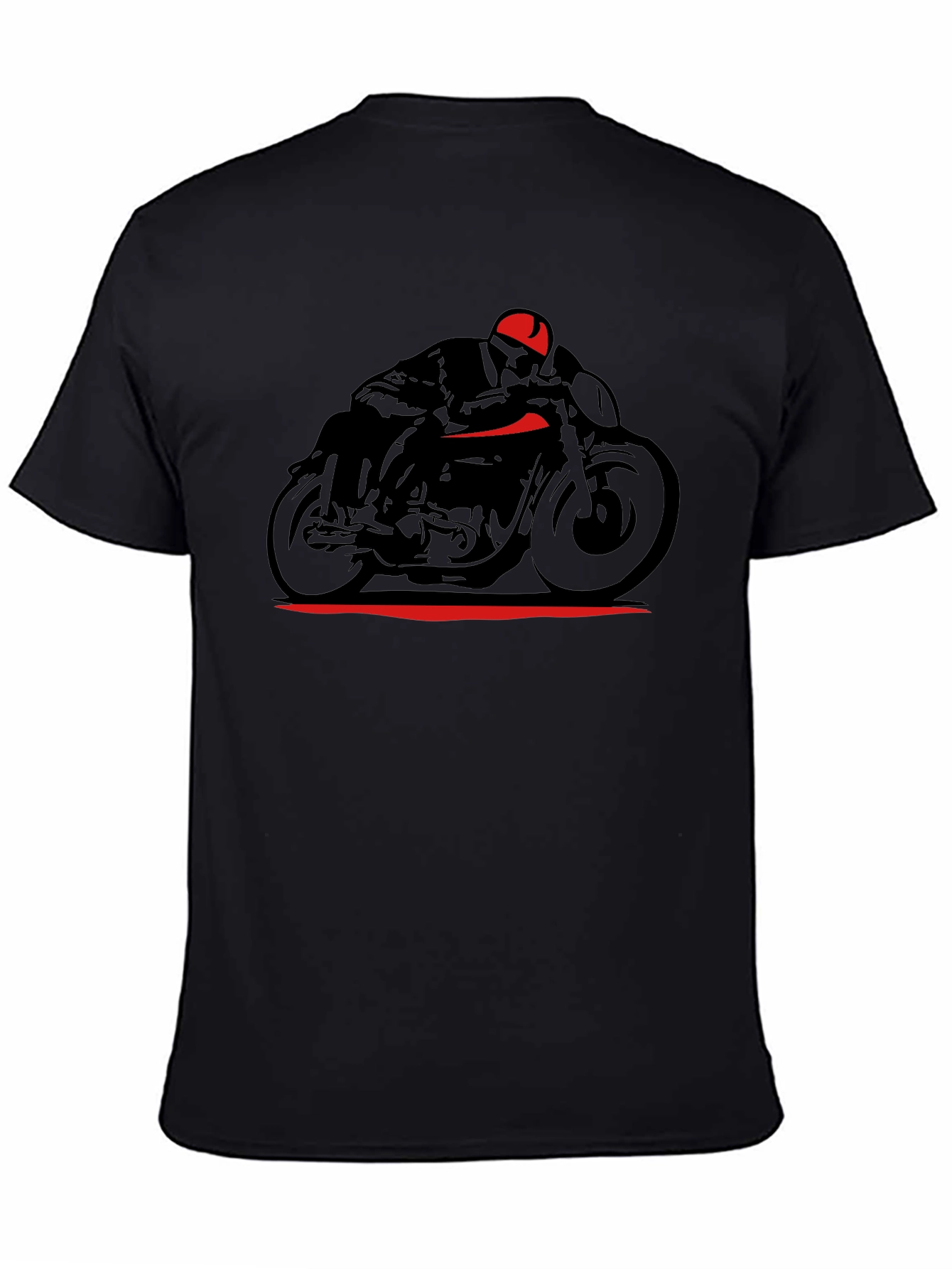 Motorcycle Rider Graphic T-Shirt - Black