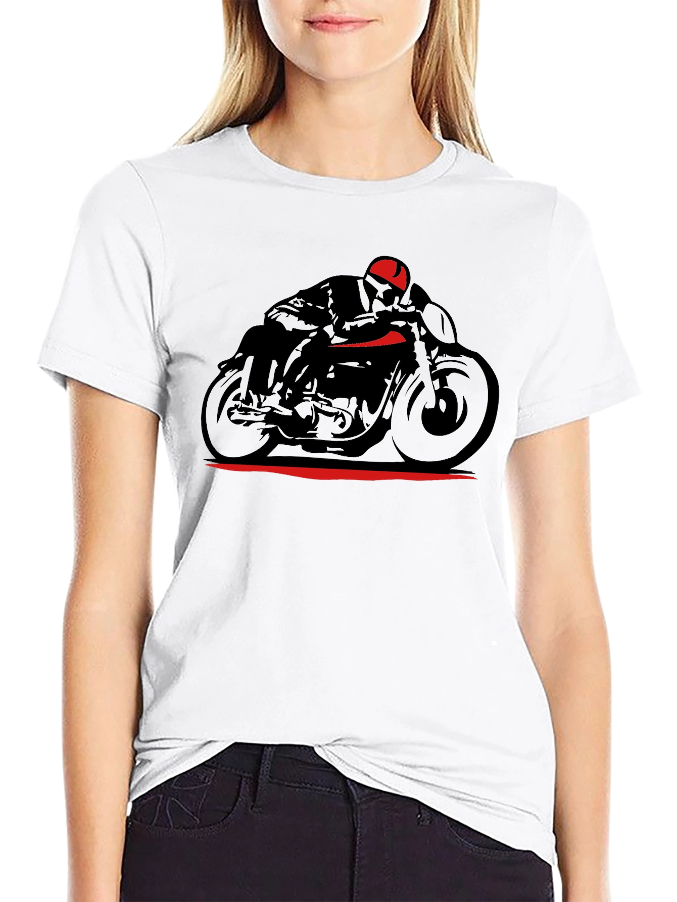 Motorcycle Rider Graphic T-Shirt - Black
