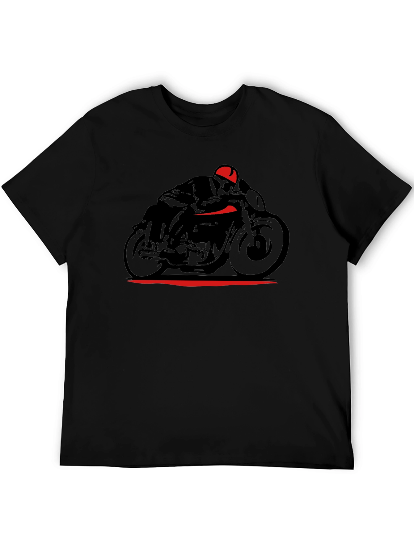 Motorcycle Rider Graphic T-Shirt - Black