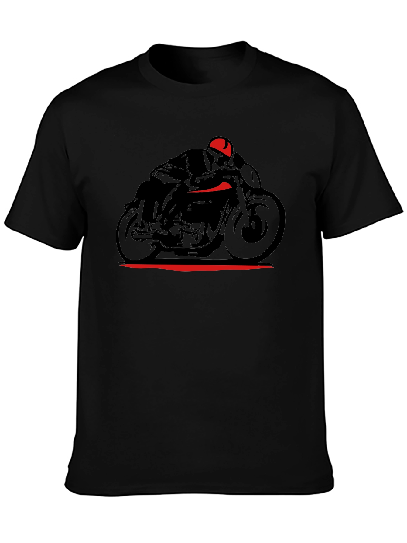 Motorcycle Rider Graphic T-Shirt - Black