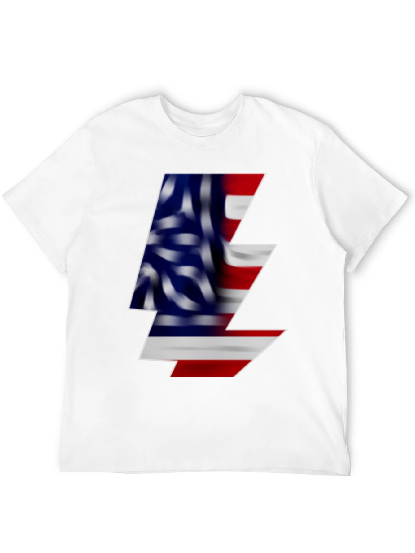 American Flag Lightning Bolt Black T-Shirt