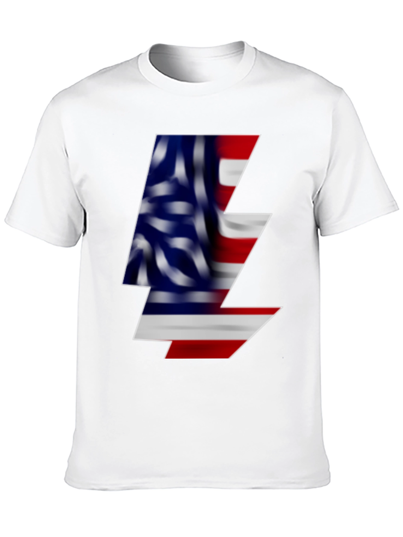 American Flag Lightning Bolt Black T-Shirt