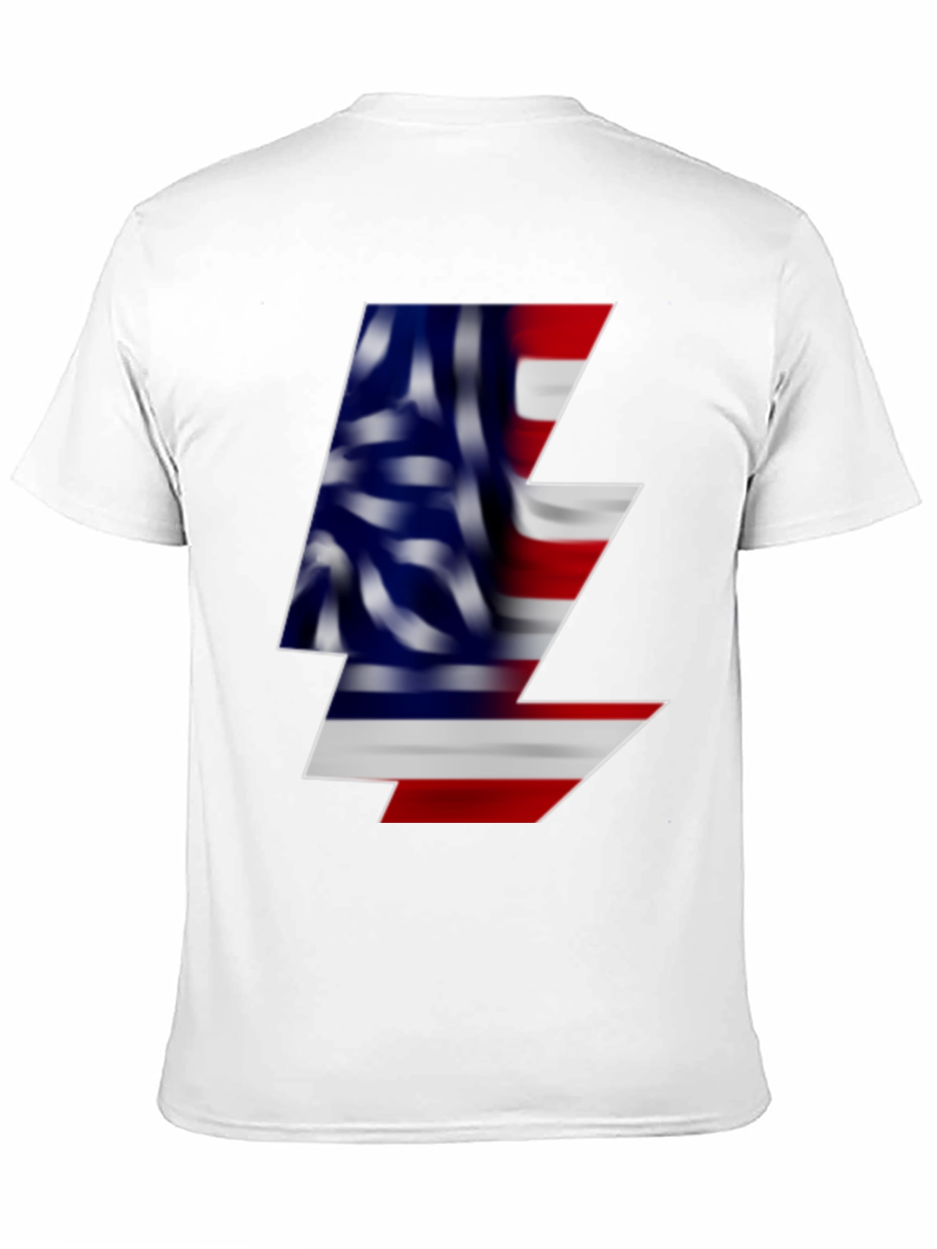American Flag Lightning Bolt Black T-Shirt