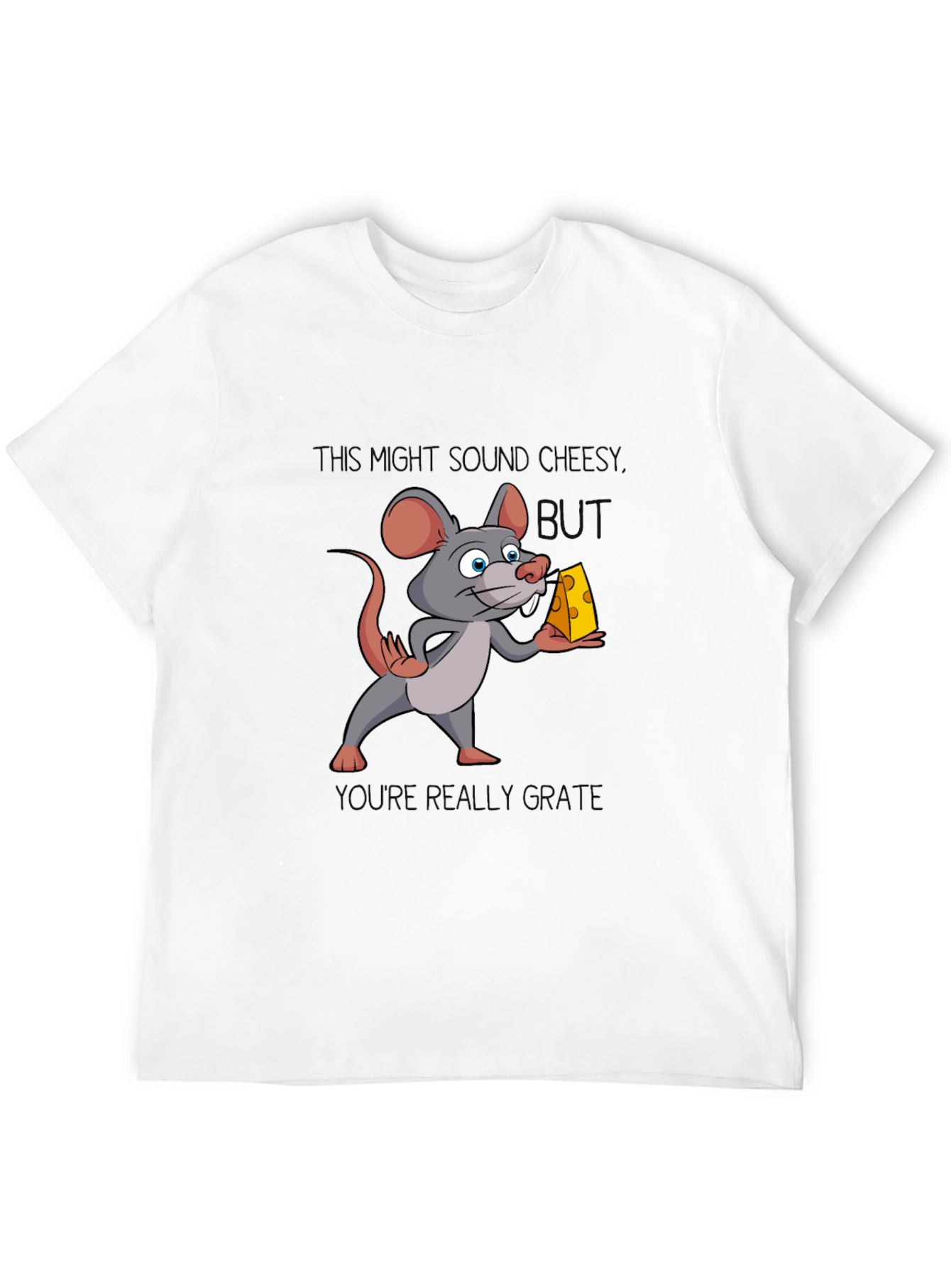 Funny Mouse Cheese Humor Graphic T-Shirt