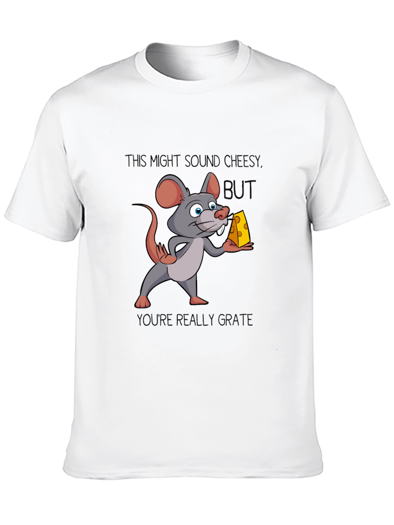 Funny Mouse Cheese Humor Graphic T-Shirt