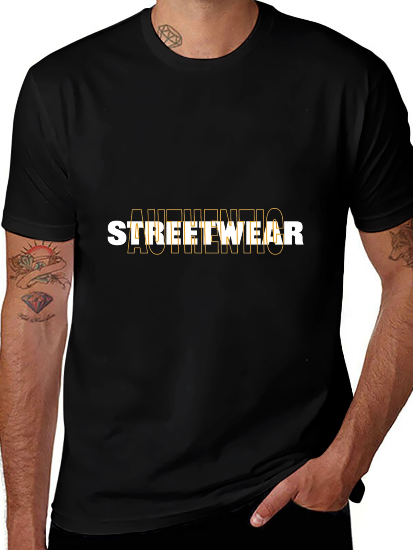 Authentic Streetwear Black Graphic T-Shirt