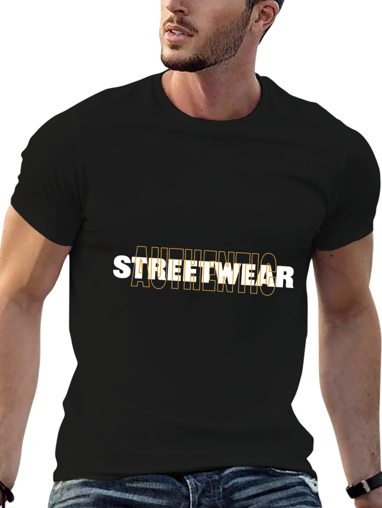 Authentic Streetwear Black Graphic T-Shirt