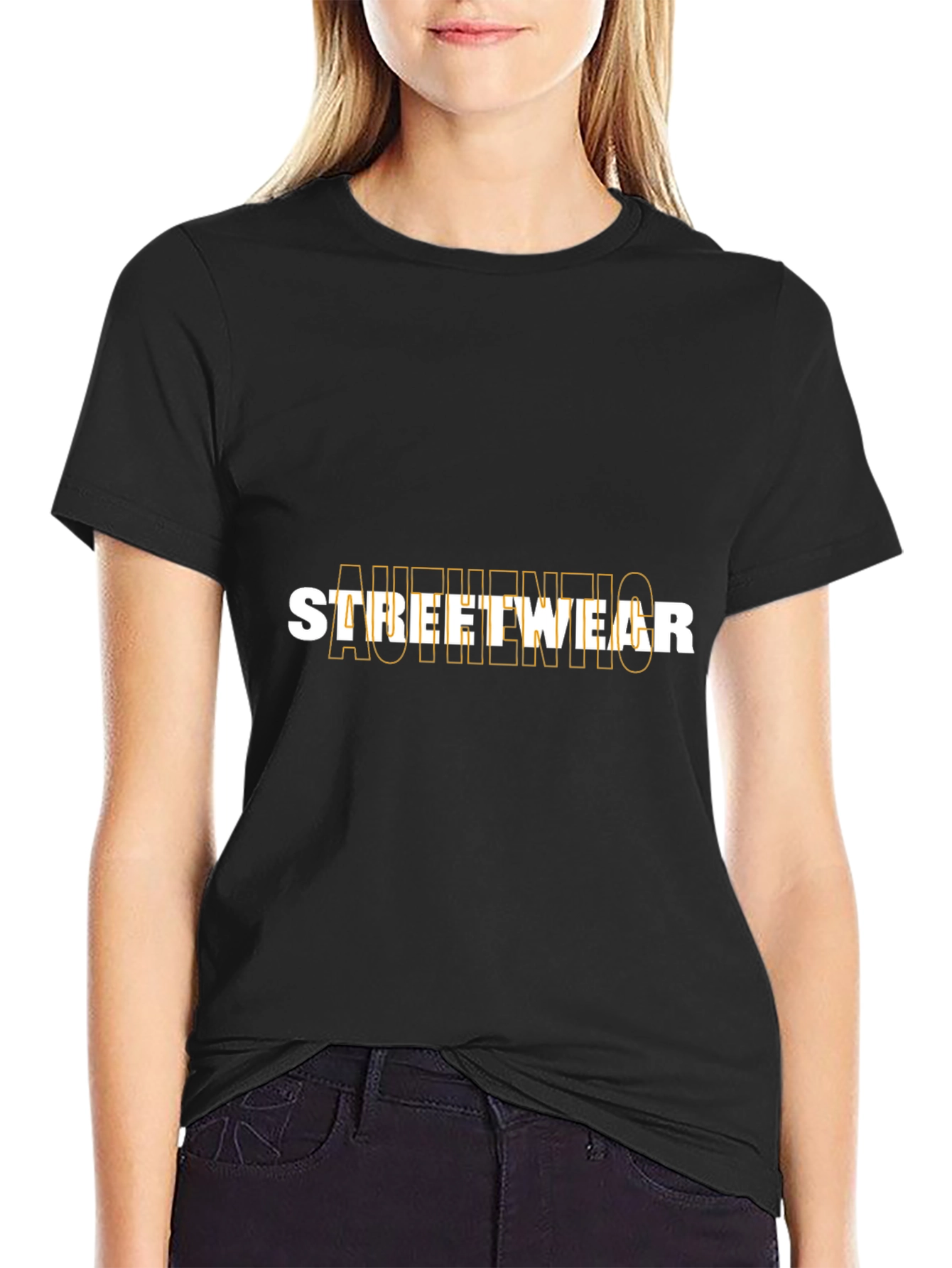 Authentic Streetwear Black Graphic T-Shirt