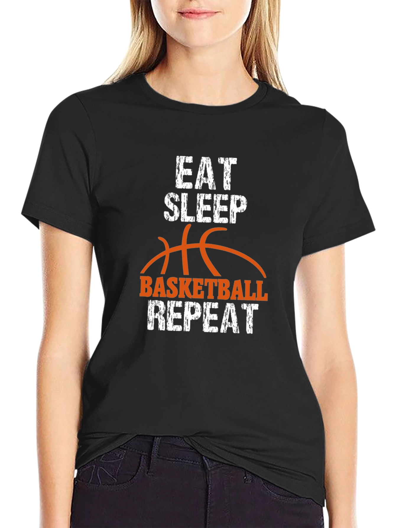 Eat Sleep Basketball Repeat Graphic Tee