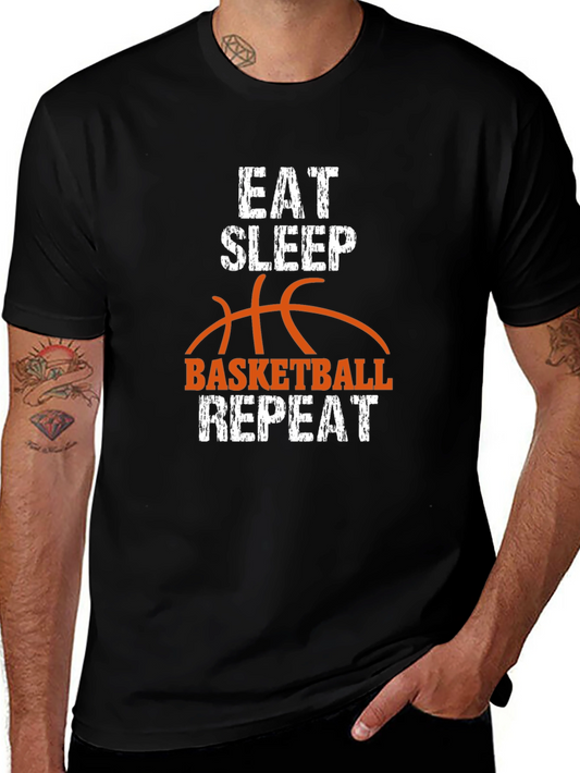 Eat Sleep Basketball Repeat Graphic Tee
