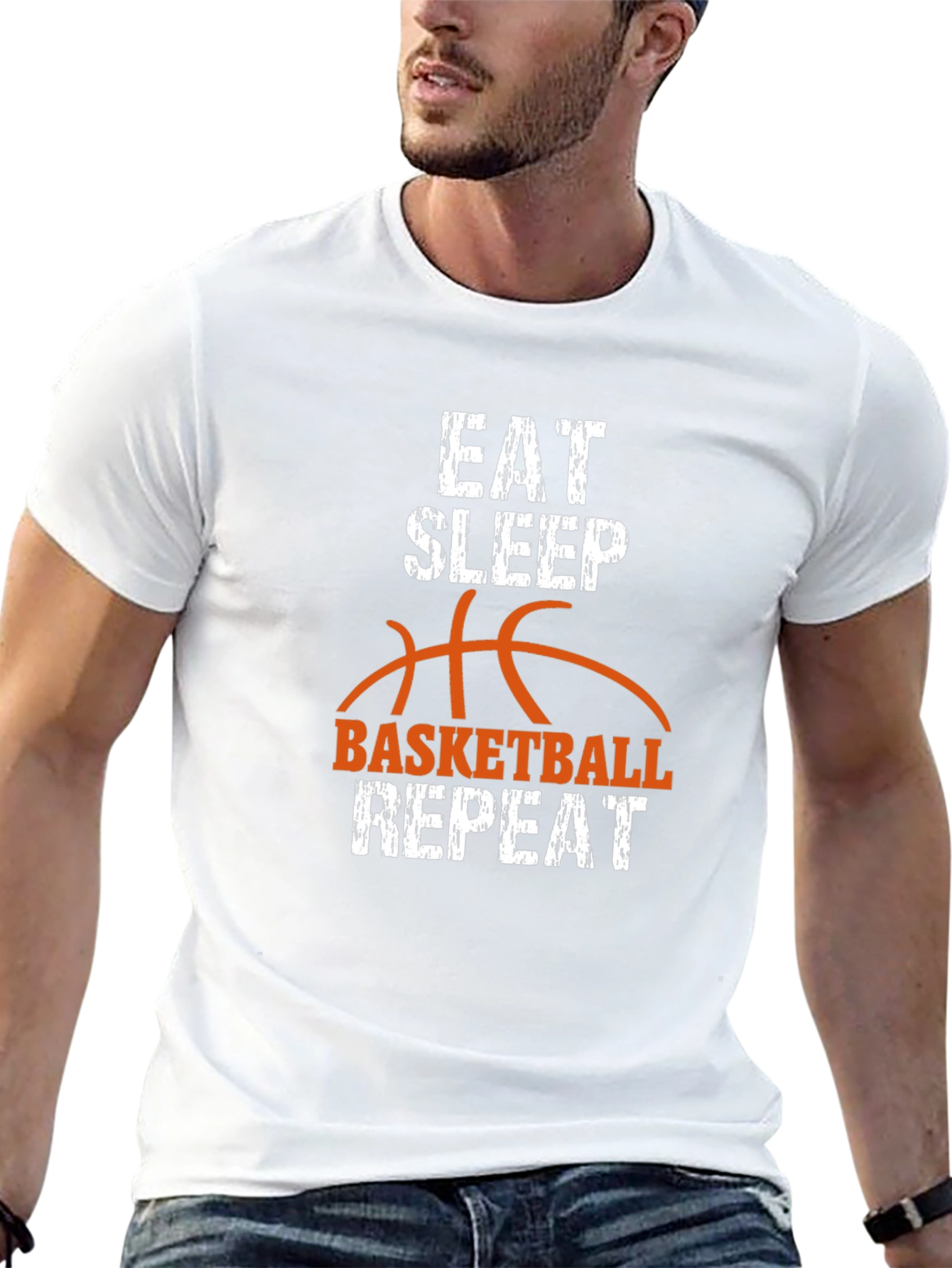 Eat Sleep Basketball Repeat Graphic Tee