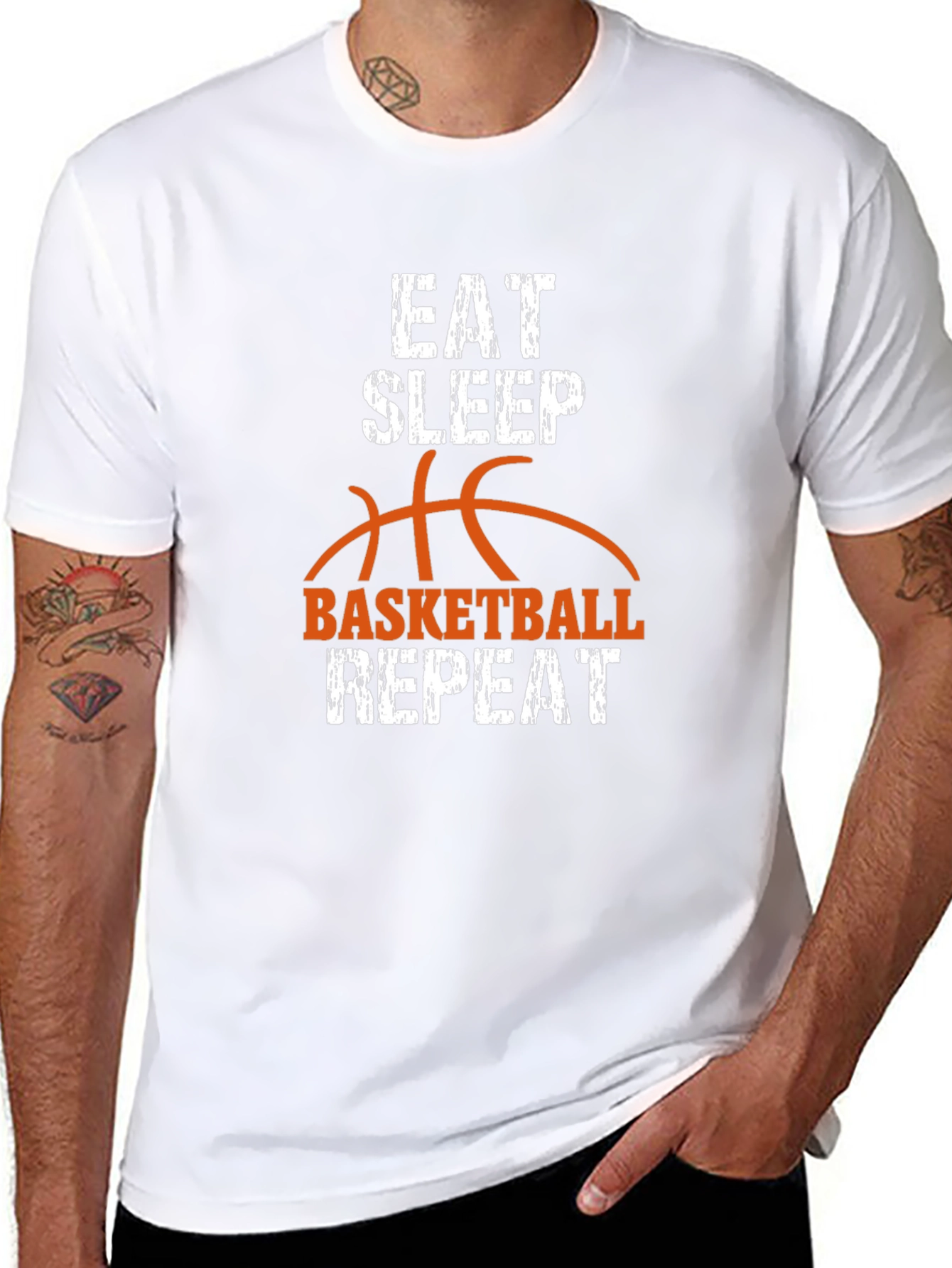 Eat Sleep Basketball Repeat Graphic Tee