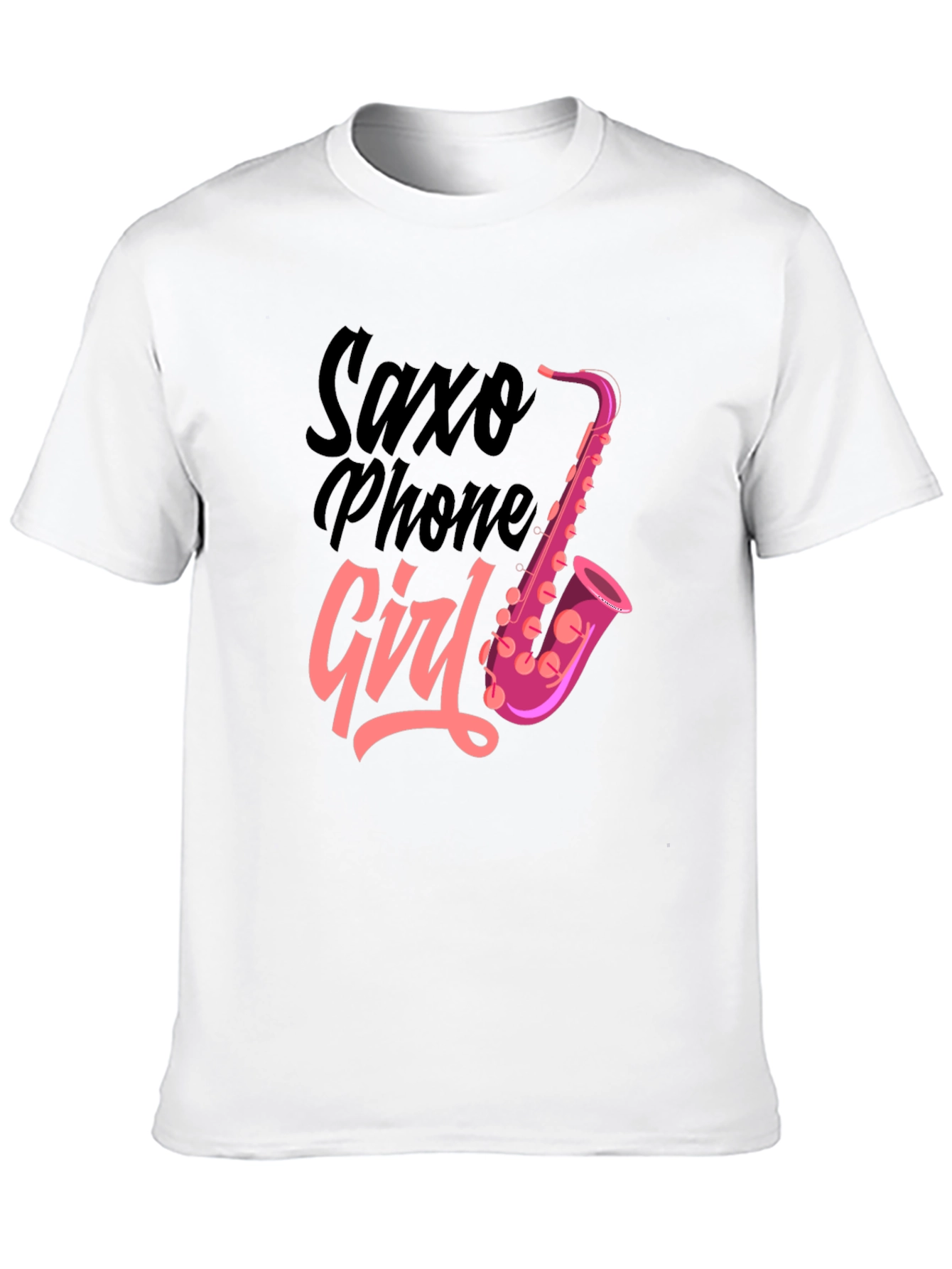 Saxophone Girl Graphic T-Shirt - Black