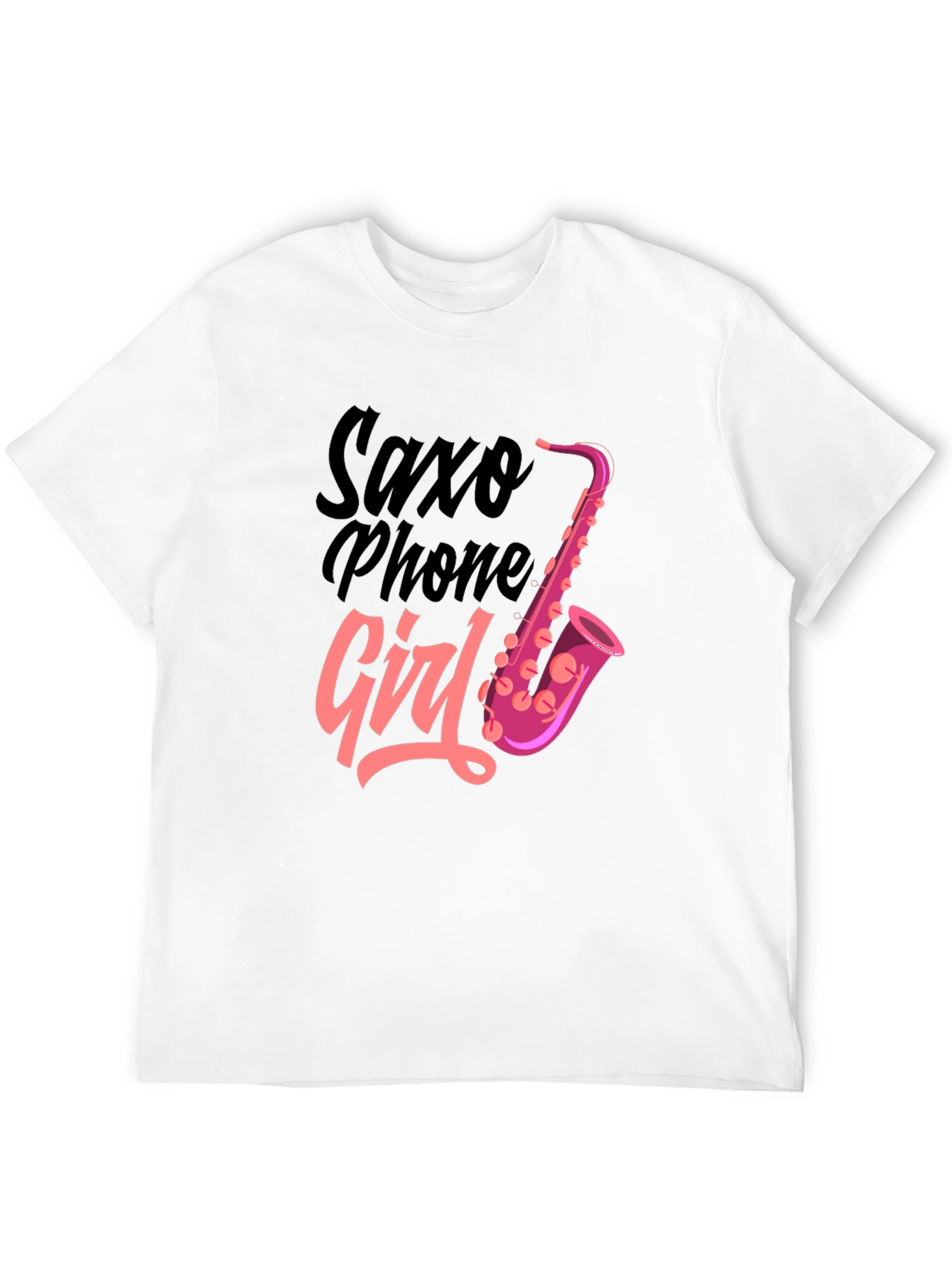 Saxophone Girl Graphic T-Shirt - Black
