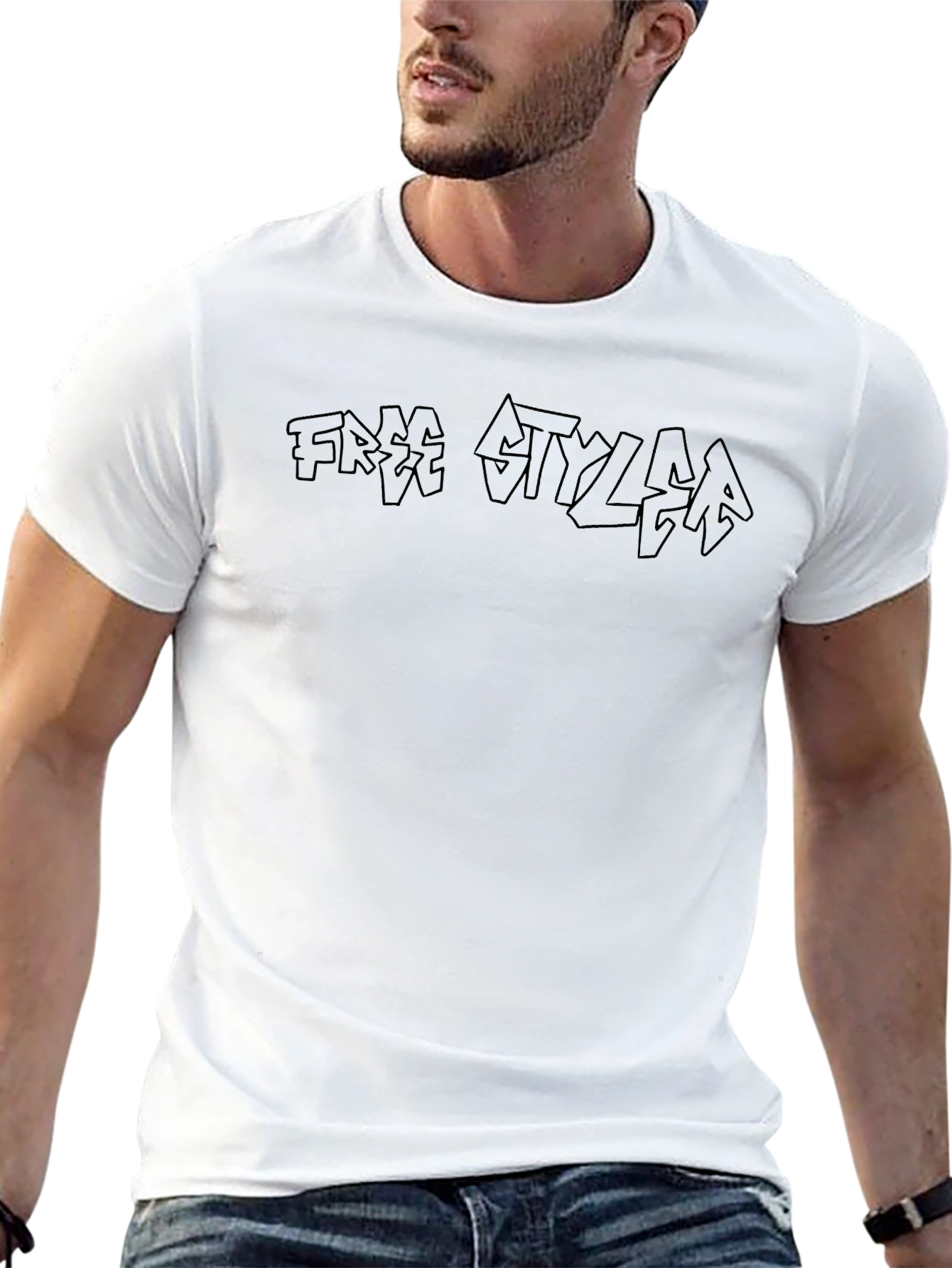 Free Styler Black T-Shirt Mens Casual Wear