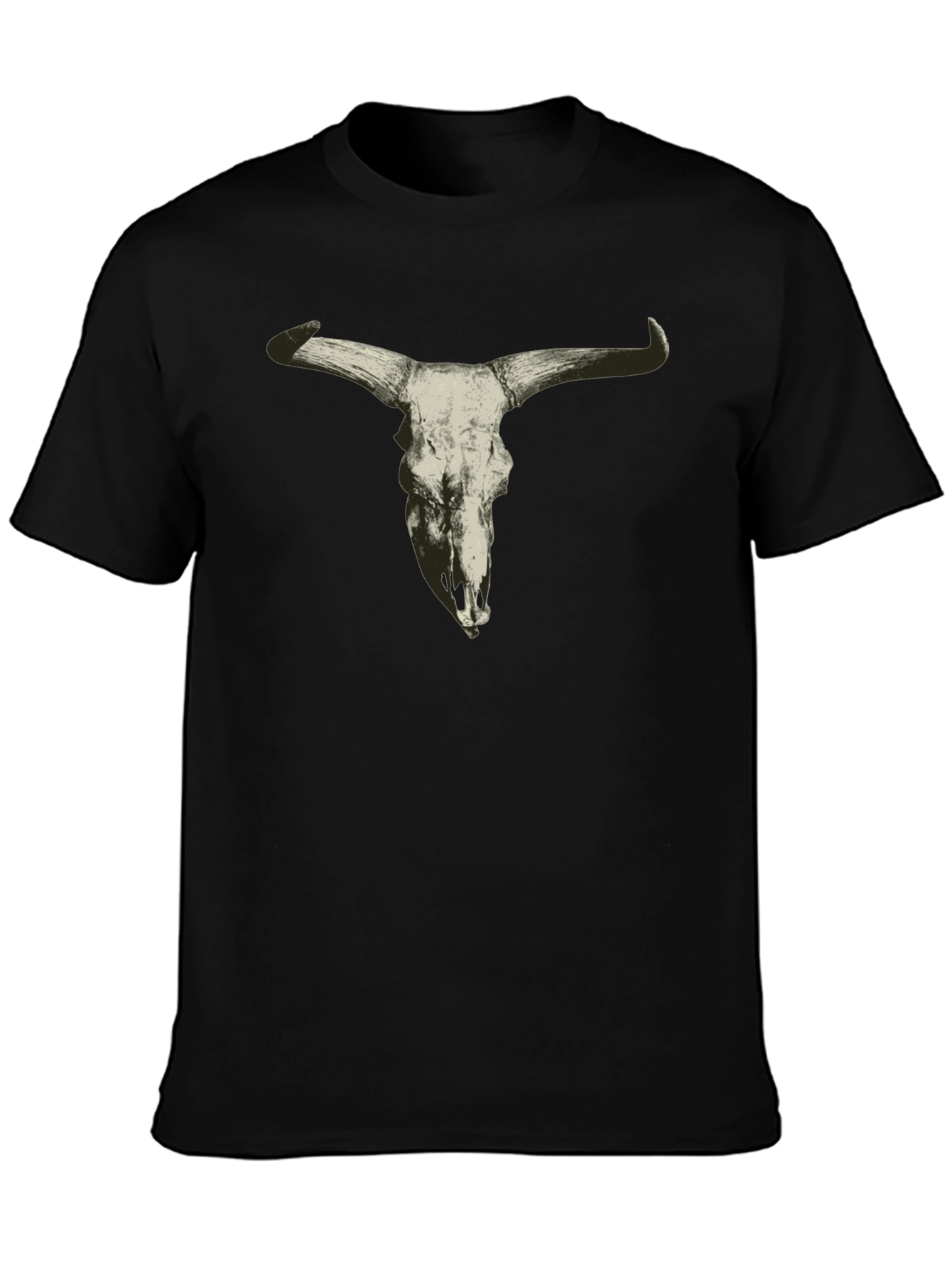 Cow Skull Graphic Tee - Mens Black T-Shirt