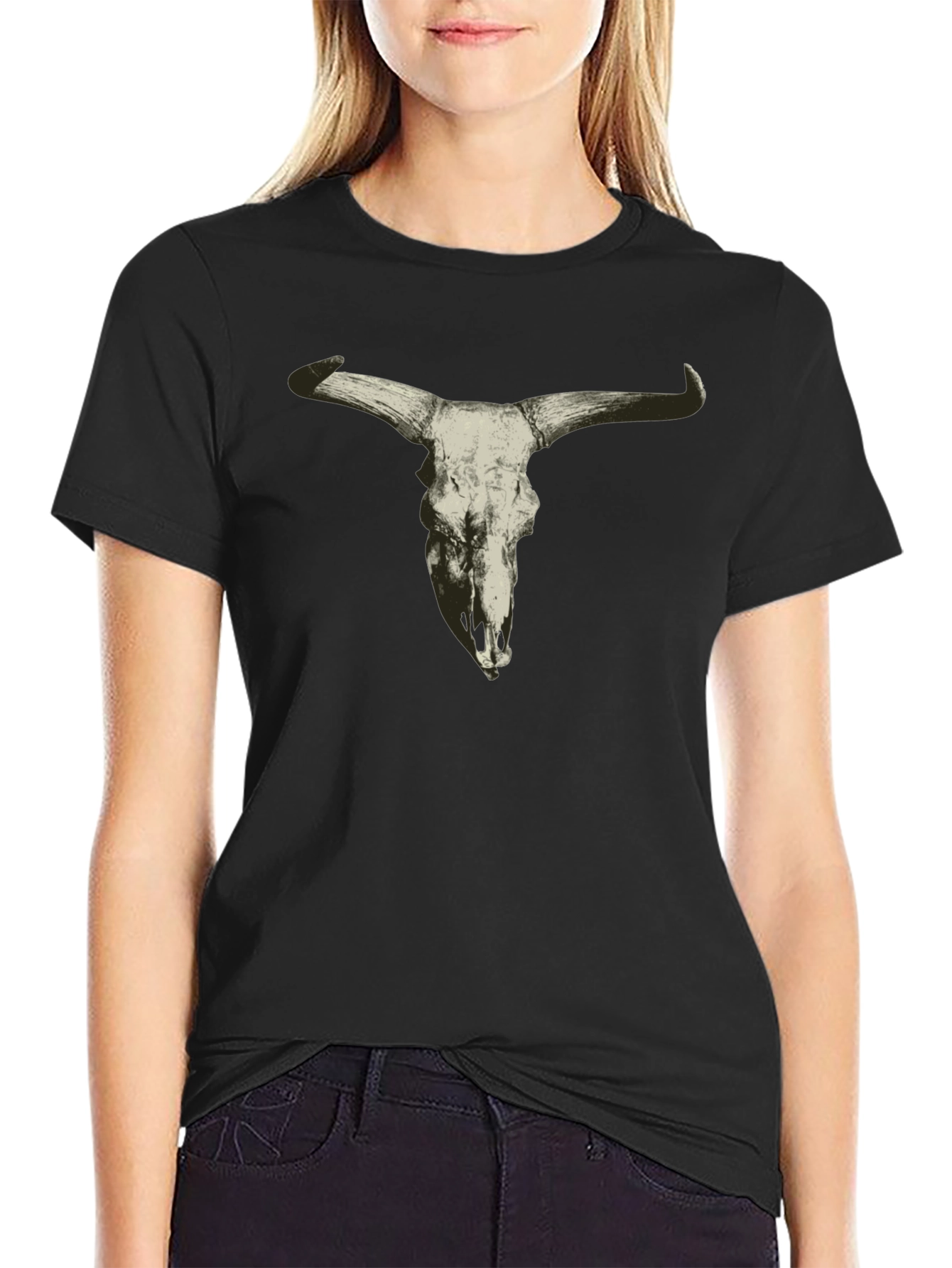 Cow Skull Graphic Tee - Mens Black T-Shirt