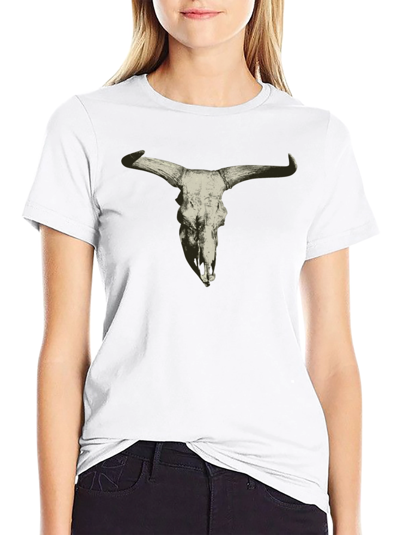 Cow Skull Graphic Tee - Mens Black T-Shirt