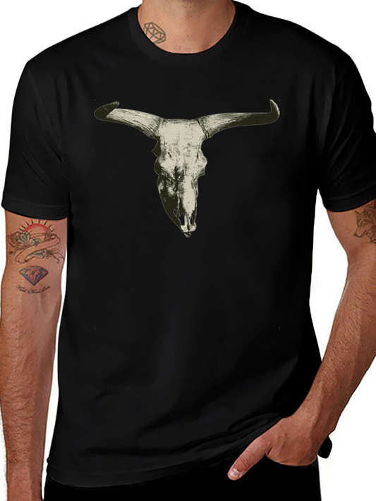 Cow Skull Graphic Tee - Mens Black T-Shirt