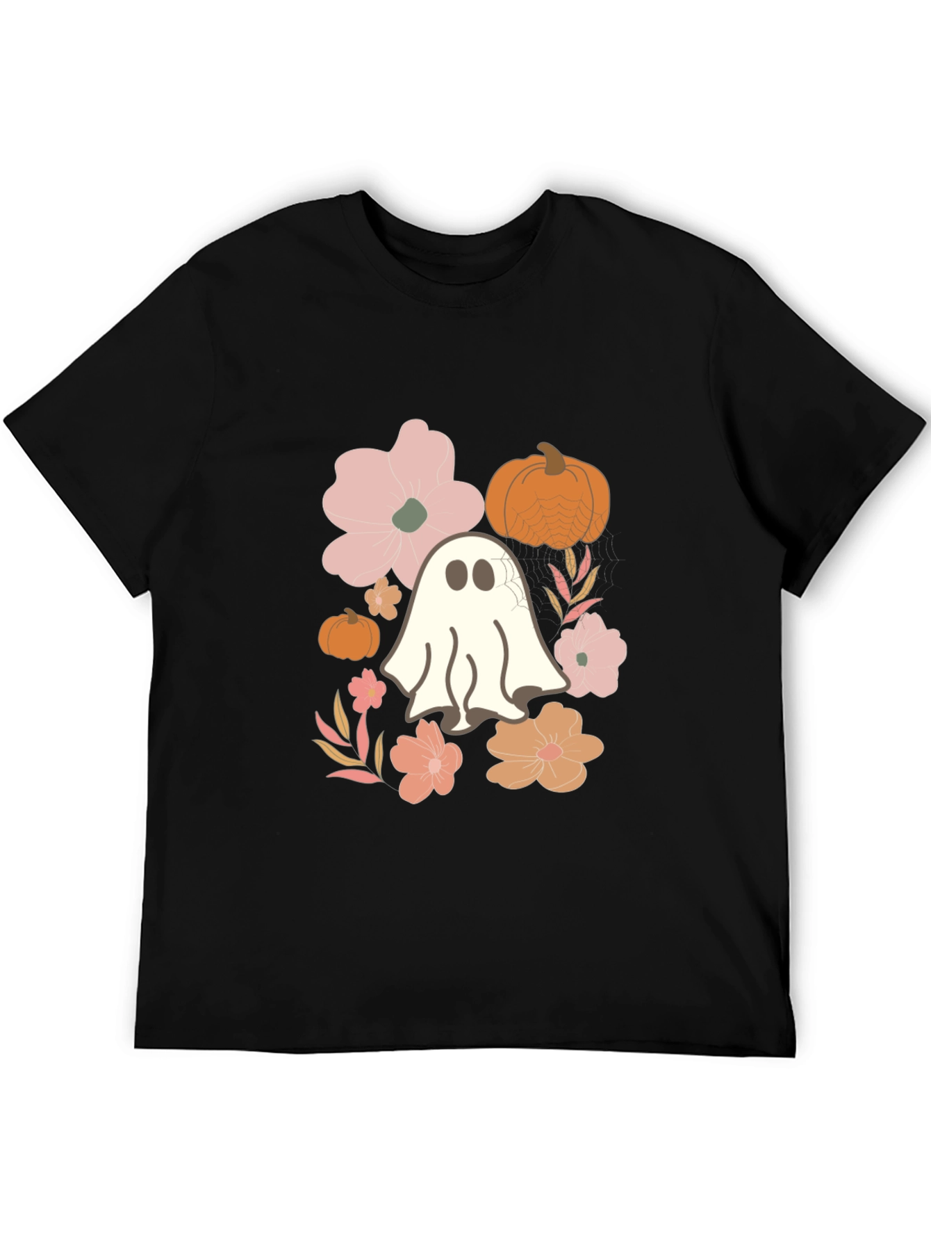 Halloween Ghost & Floral T-Shirt