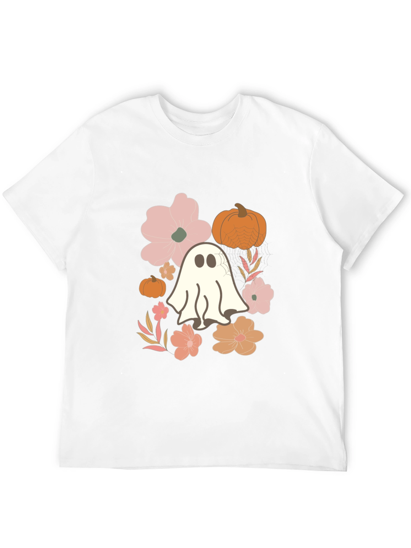 Halloween Ghost & Floral T-Shirt