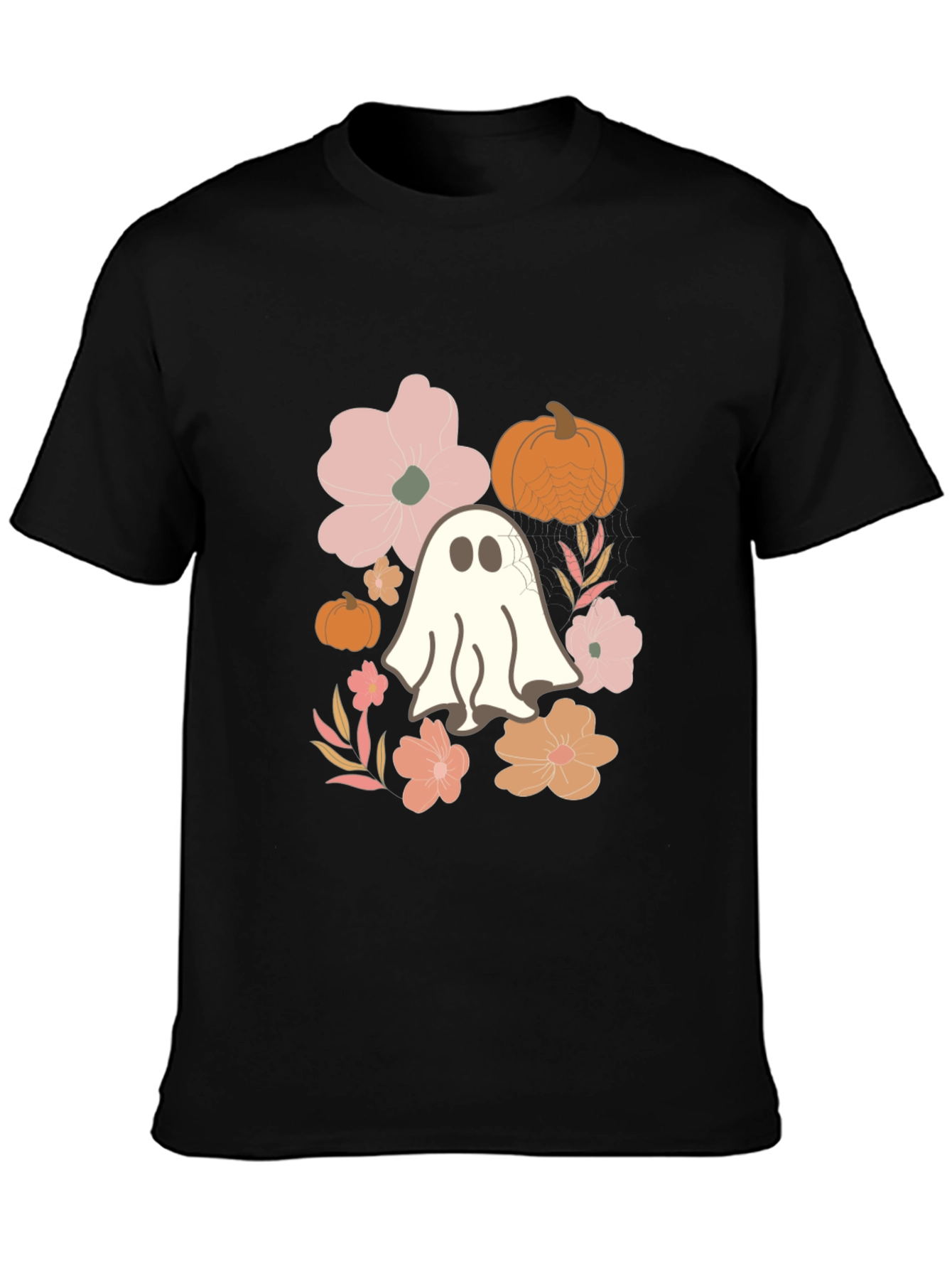 Halloween Ghost & Floral T-Shirt
