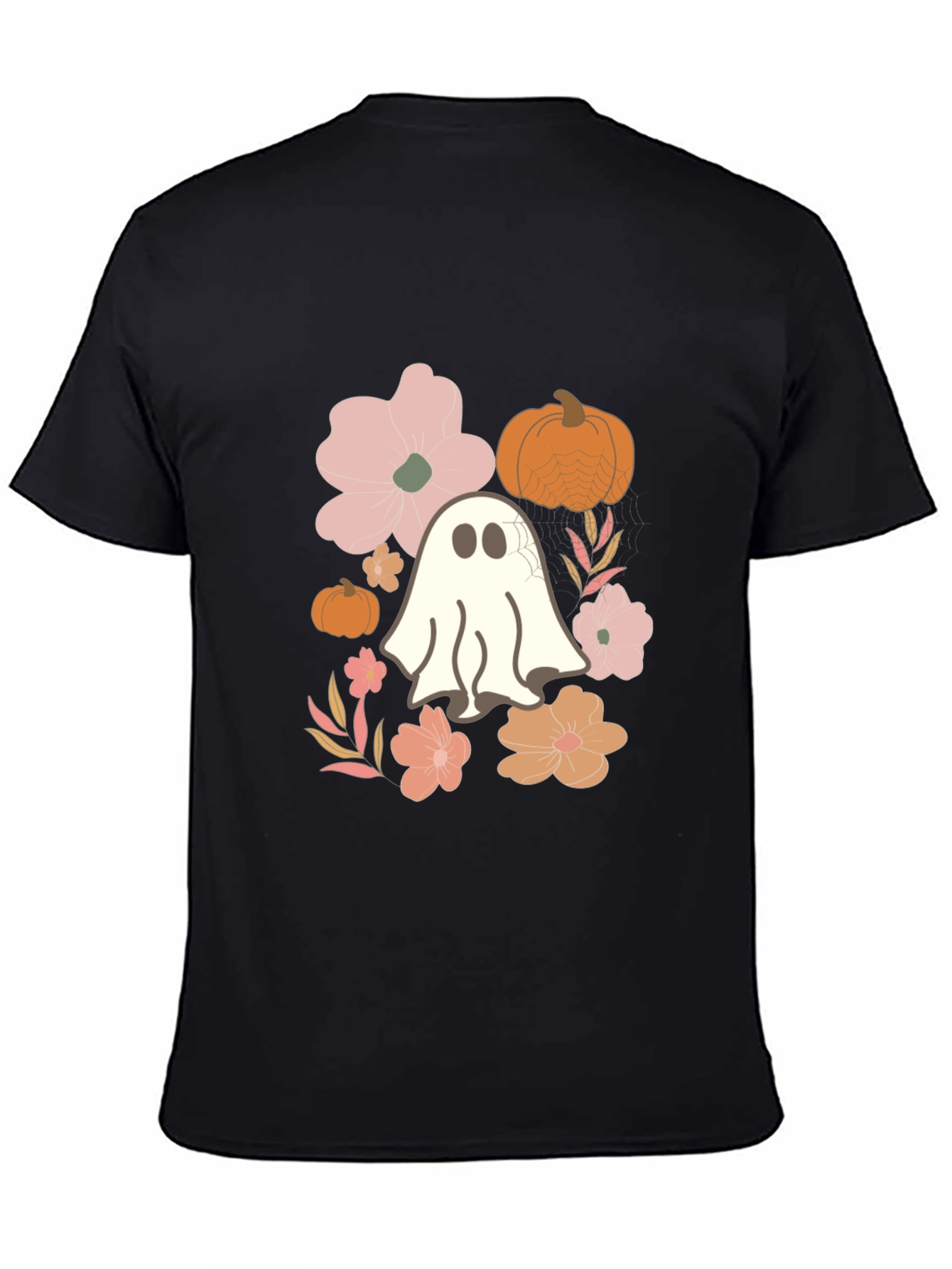 Halloween Ghost & Floral T-Shirt