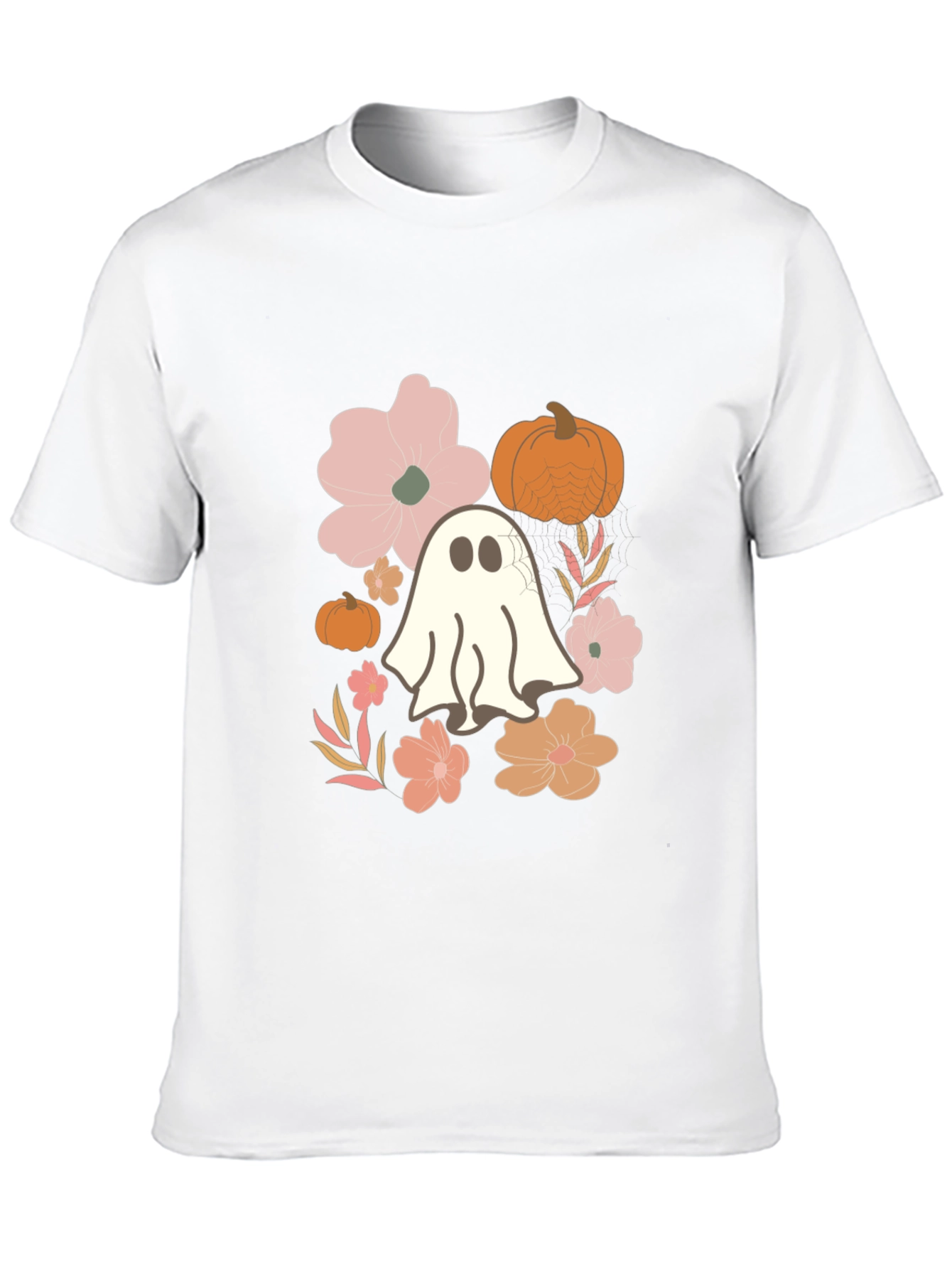 Halloween Ghost & Floral T-Shirt
