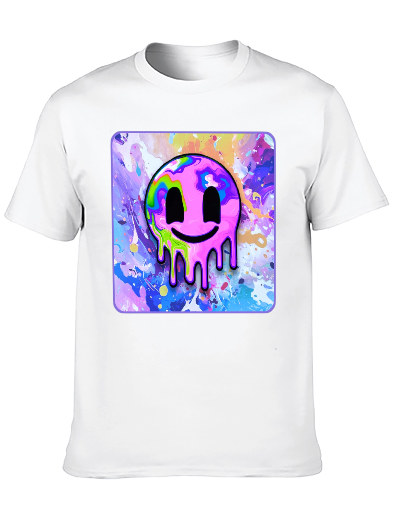 Melting Smiley Graphic Tee - Modern Art T-Shirt